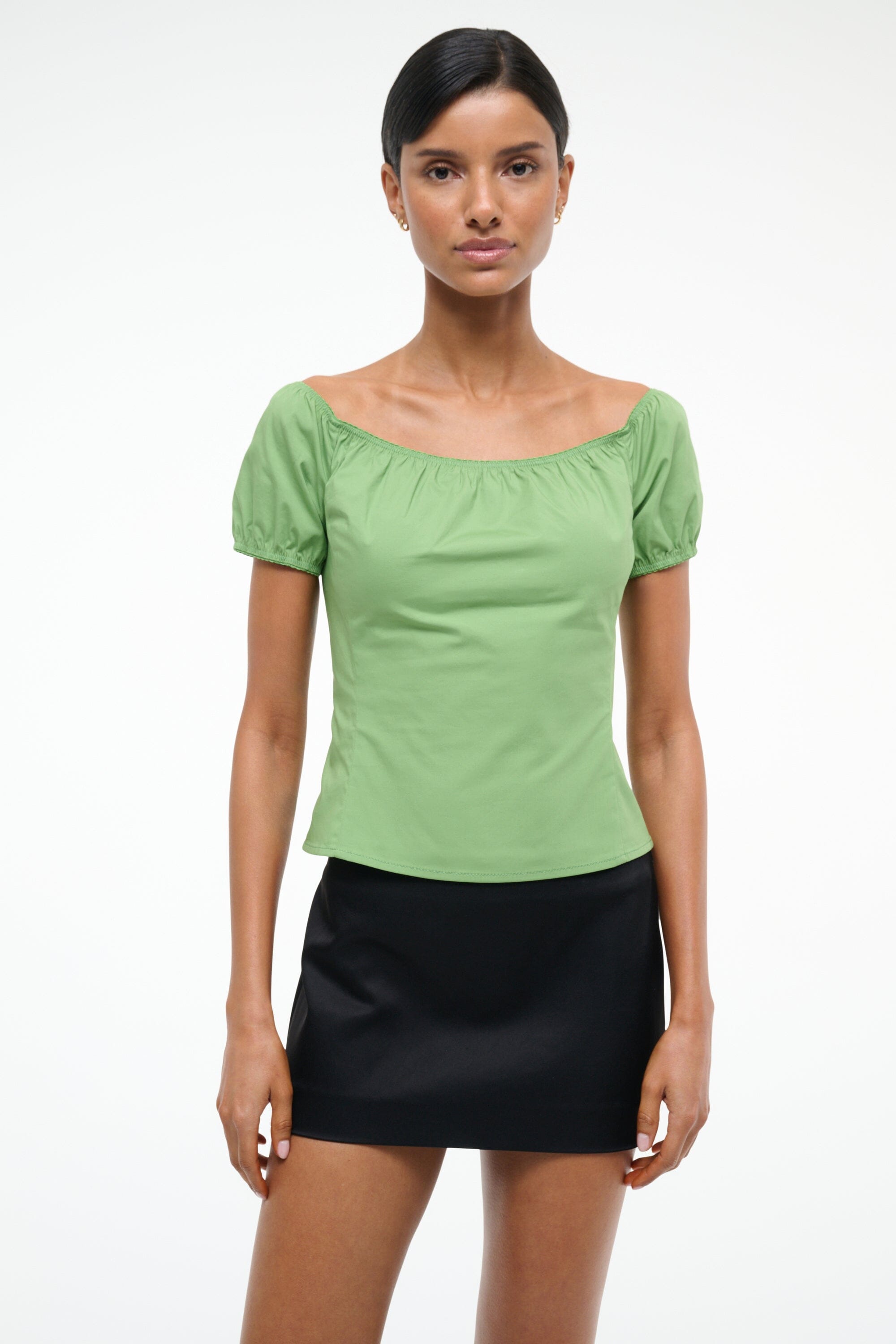 Short Sleeve Off-Shoulder Top | Helene Leaf