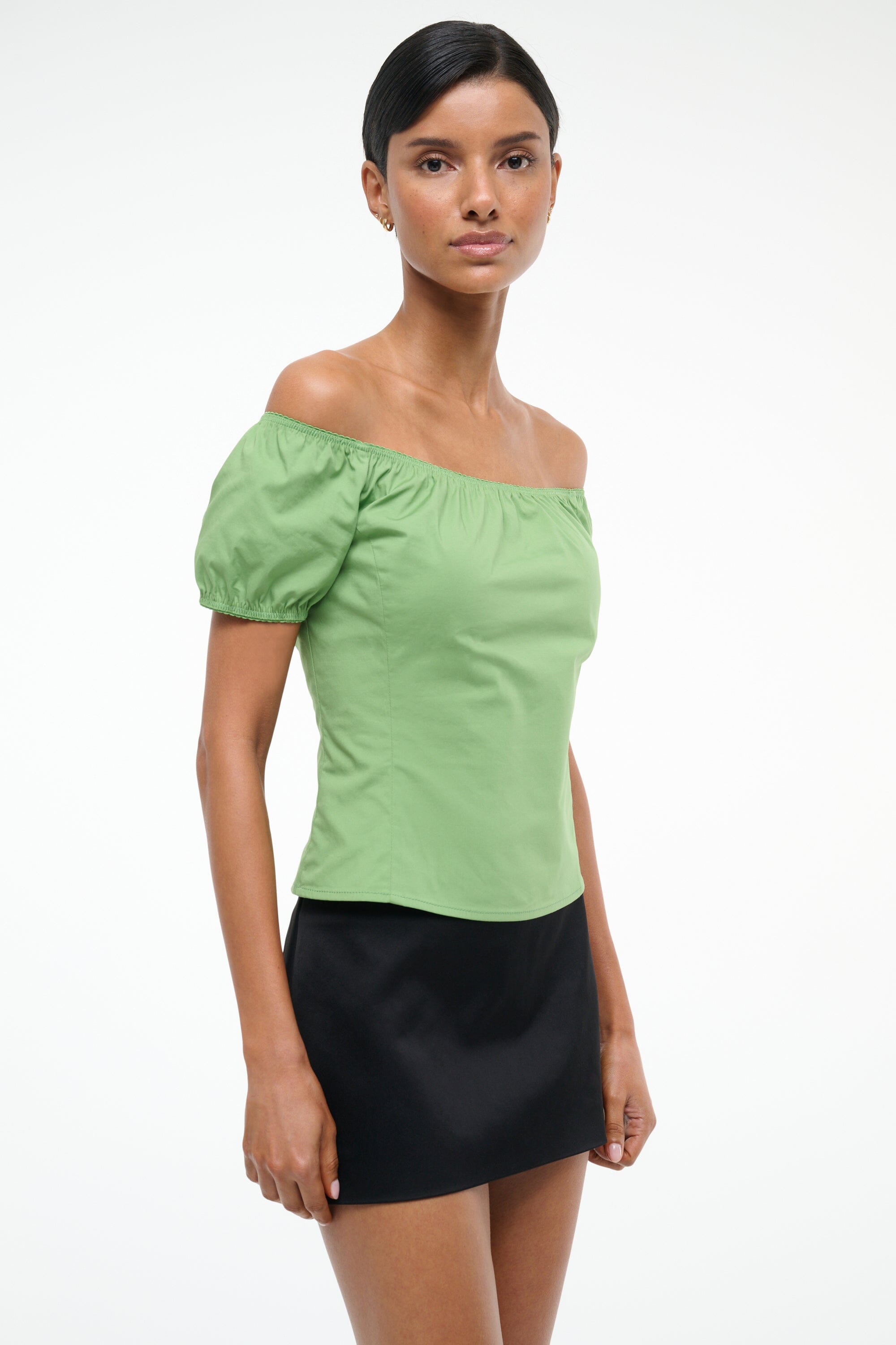 Short Sleeve Off-Shoulder Top | Helene Leaf