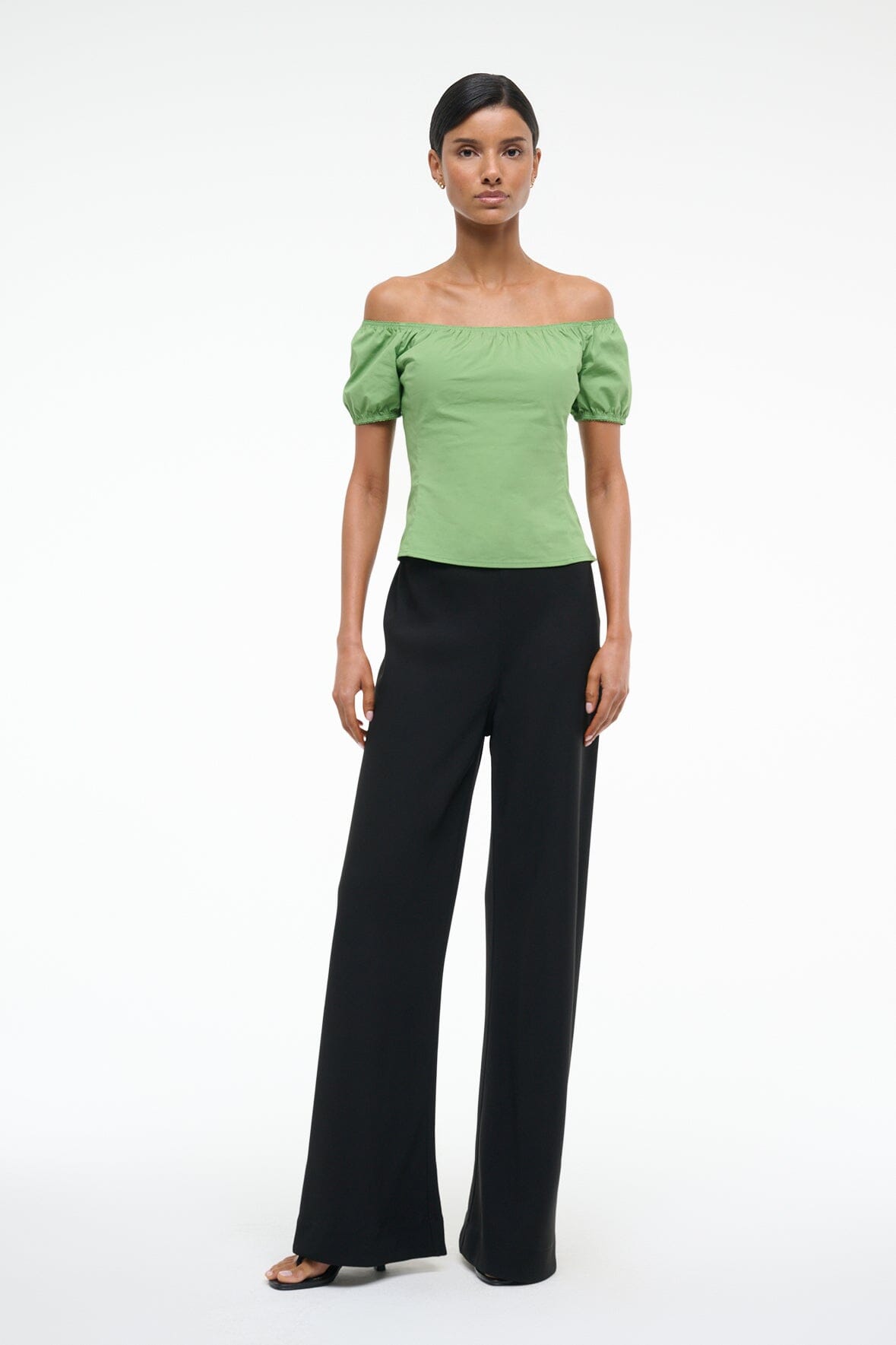 Short Sleeve Off-Shoulder Top | Helene Leaf