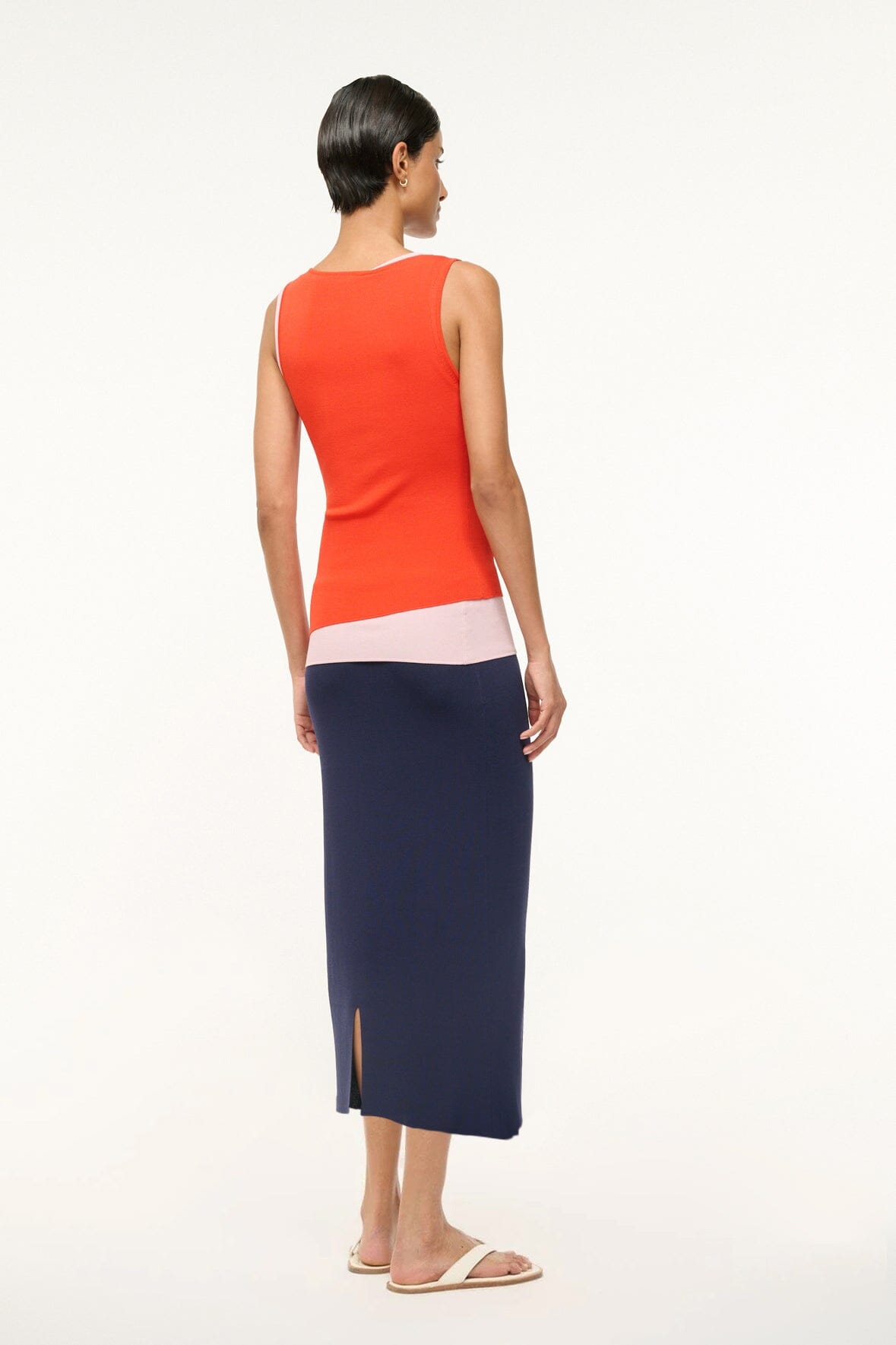 Sleeveless Scoop Neck Knit Dress | Hermosa Asymmetrical Layered Tank