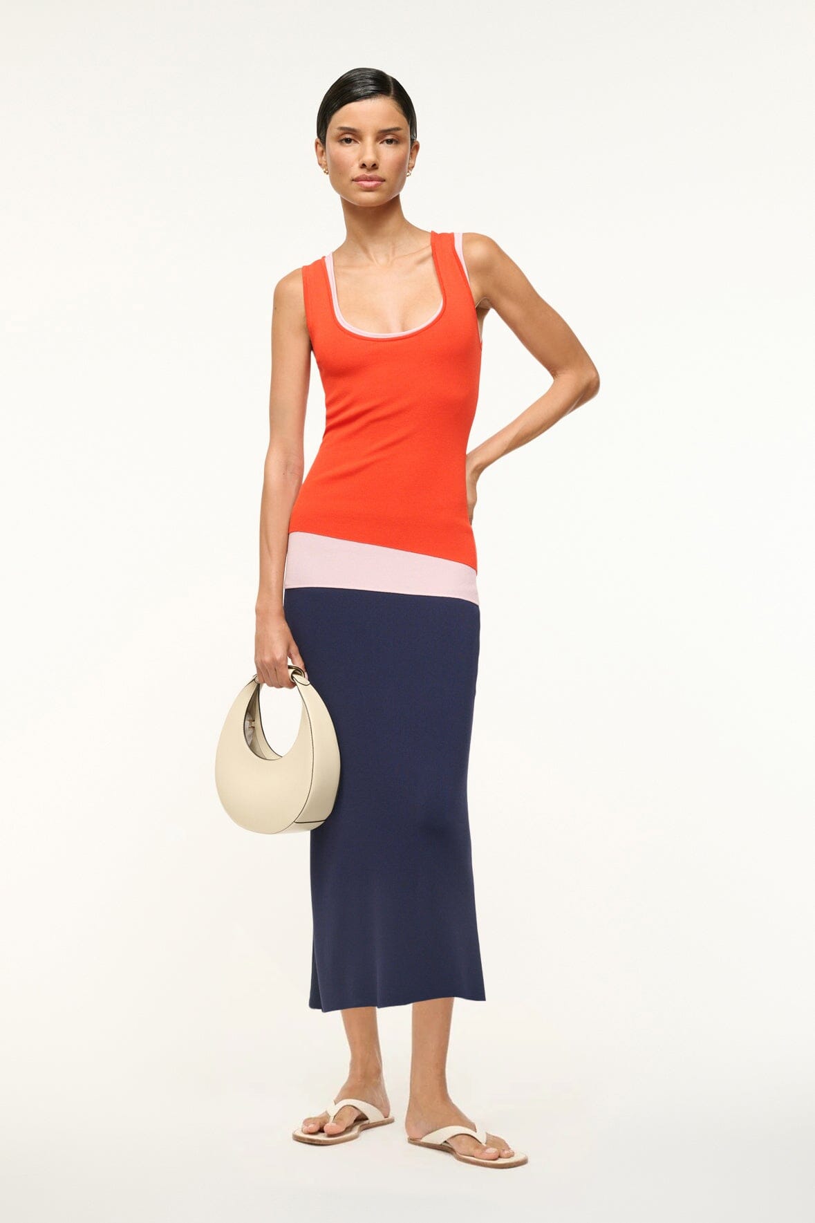 Sleeveless Scoop Neck Knit Dress | Hermosa Asymmetrical Layered Tank
