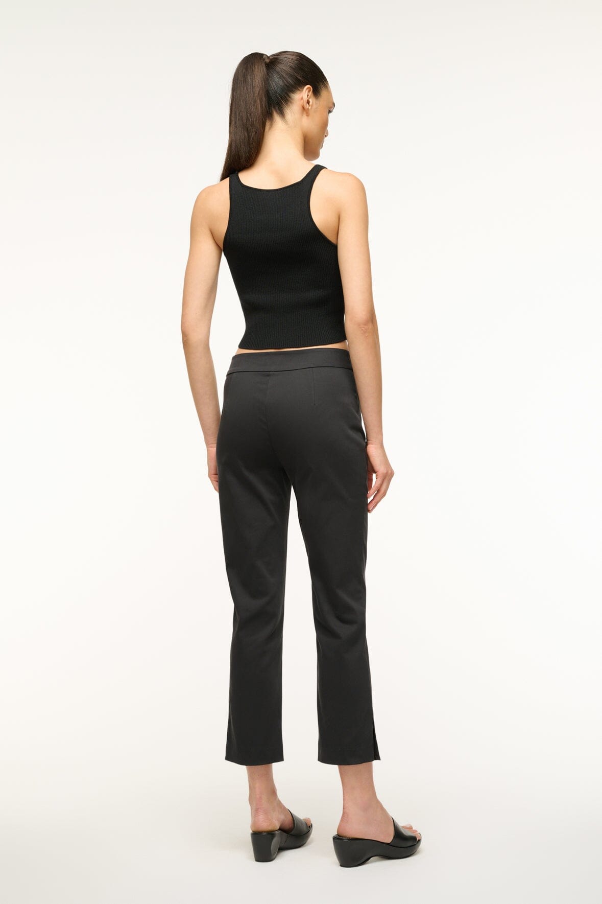 Slim Fit Cropped Pants with Side Zipper | Hunter Pant Black