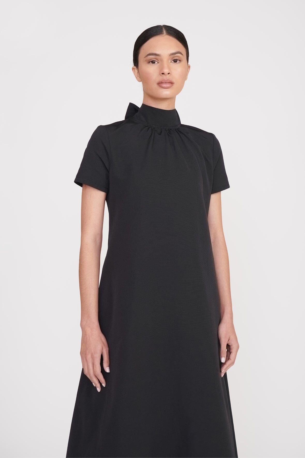 Black Maxi Dress with Open Back & Self-Tie Neck | Ilana