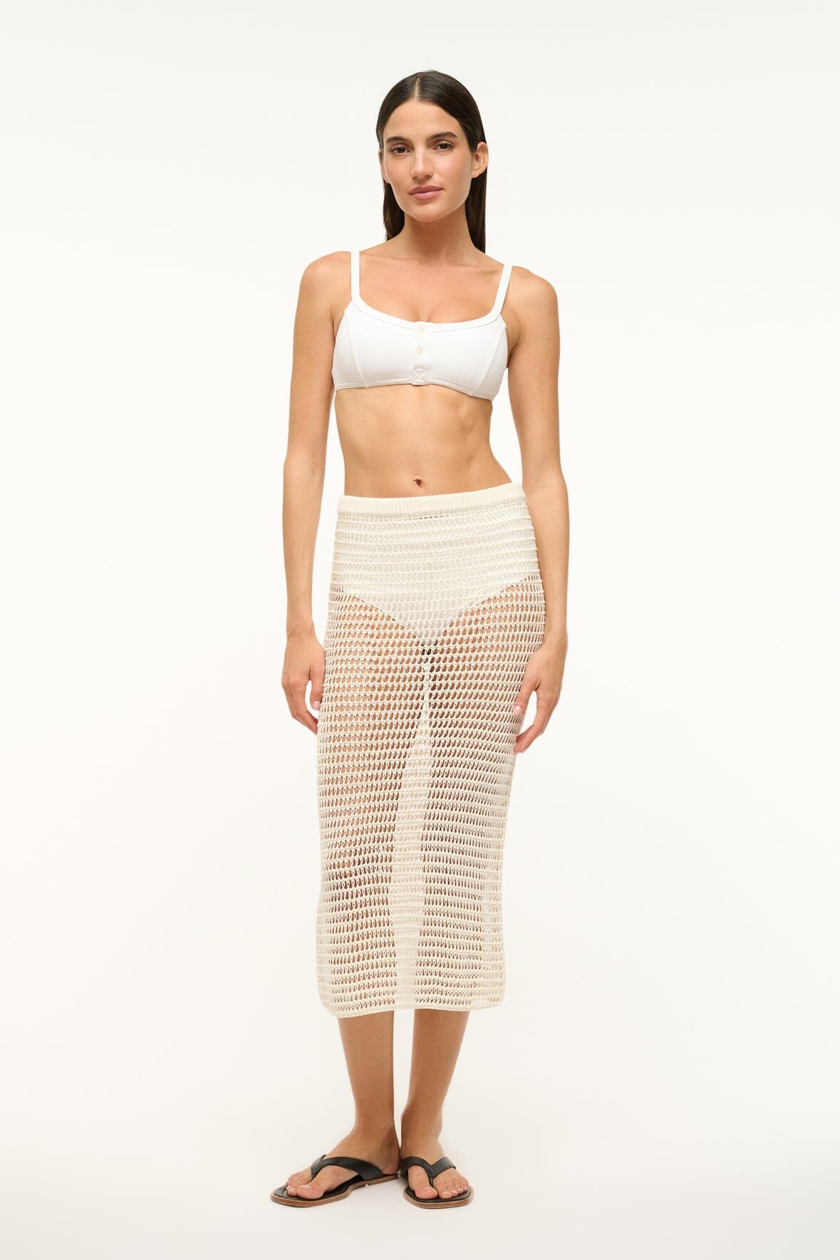 Coverup Skirt for Swimwear | Slim-Fit Cotton-Knit | Ines Ivory