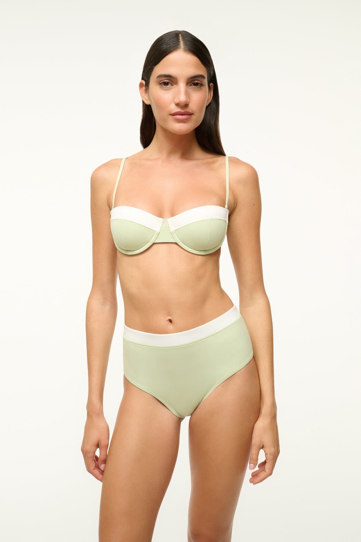 Balconette Bikini Top with Underwire & Removable Straps | Jo Pale Jade White