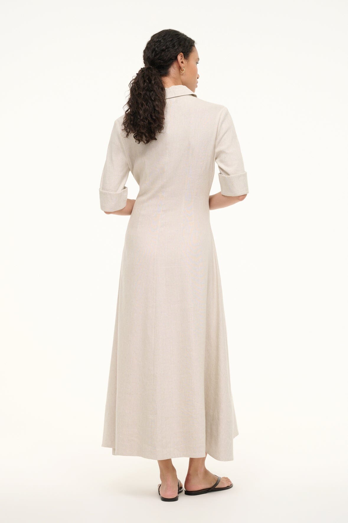 Stretch Linen Maxi Shirt Dress | Joan Dress