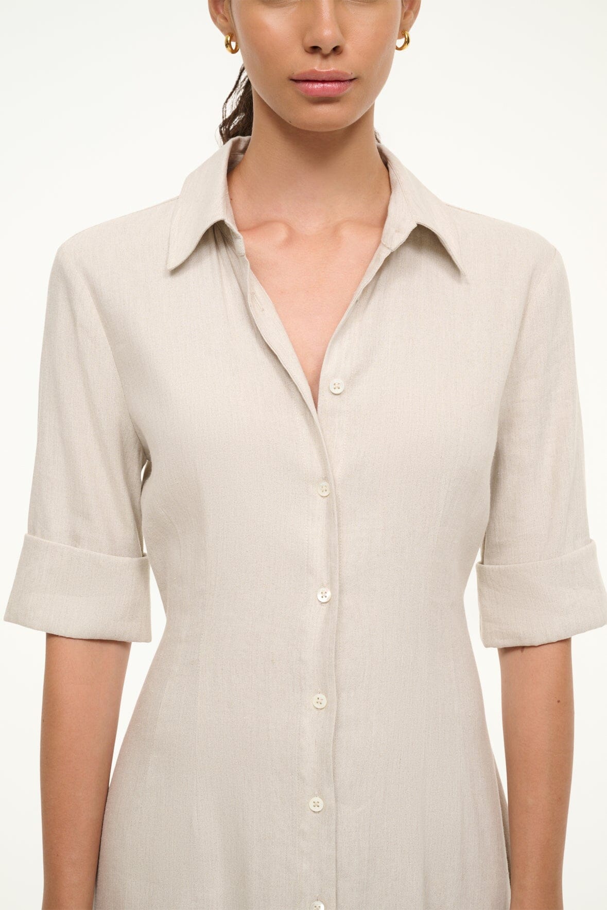 Stretch Linen Maxi Shirt Dress | Joan Dress