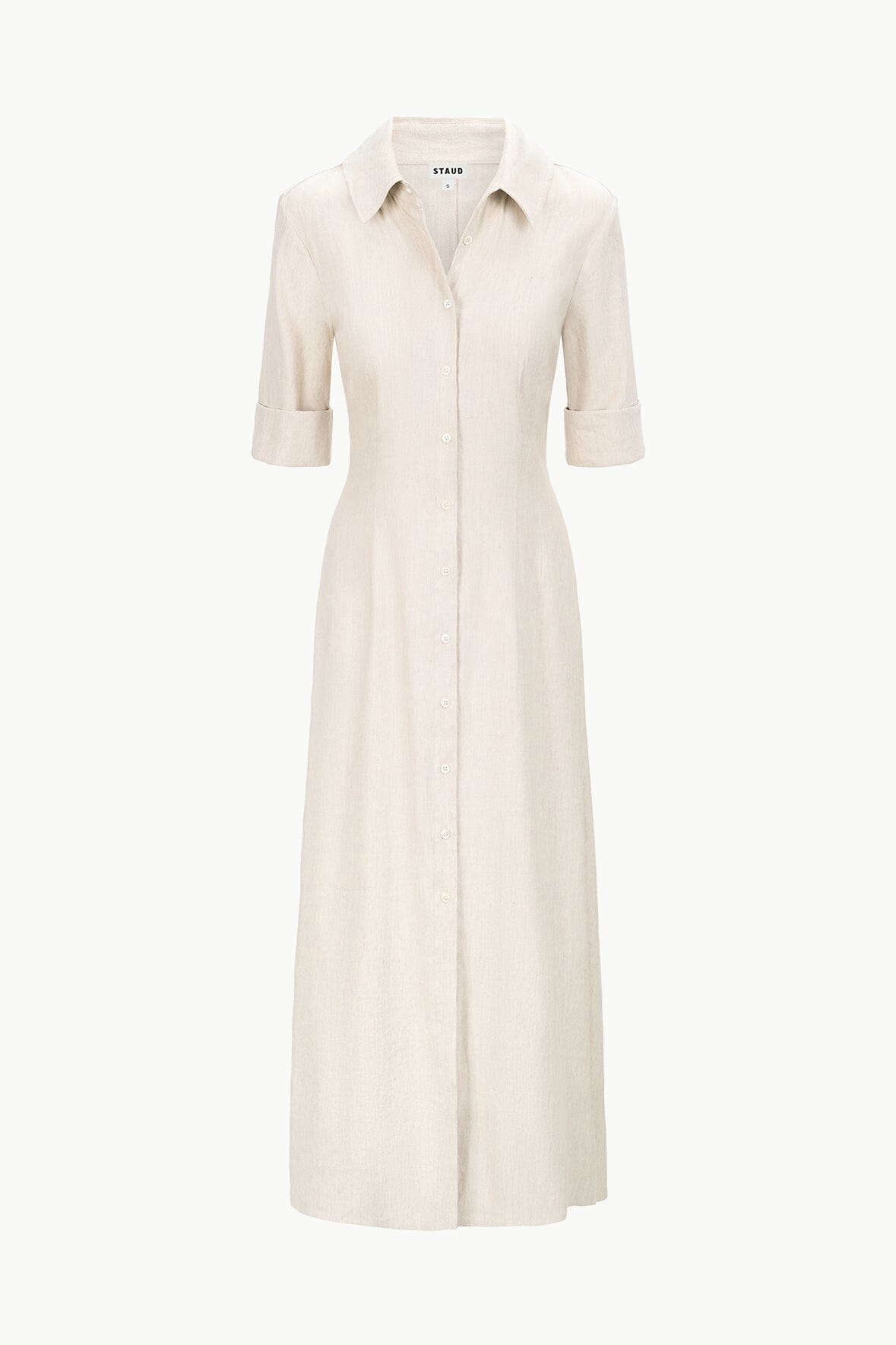 Stretch Linen Maxi Shirt Dress | Joan Dress