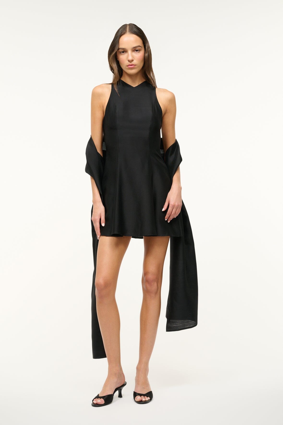 Silk Wool Blend Shawl for Special Occasions | Joni Shawl Black