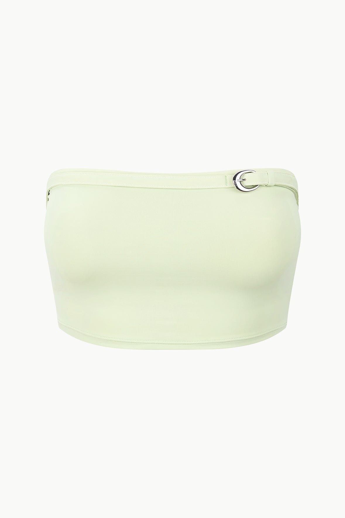 Strapless Bikini Top with Crescent Moon Buckle | Juno in Pale Jade