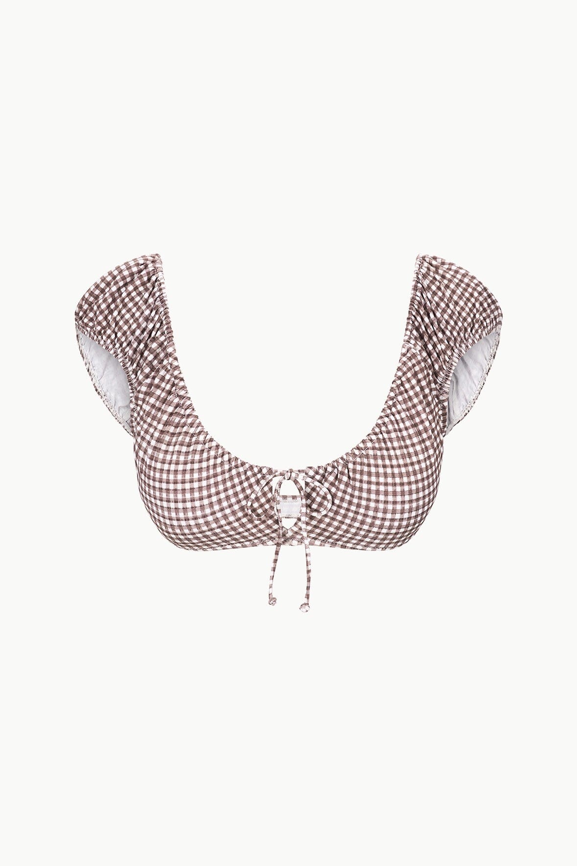 Ruched Cap Sleeve Bikini Top with Keyhole Detail | Jupiter Dark Chocolate