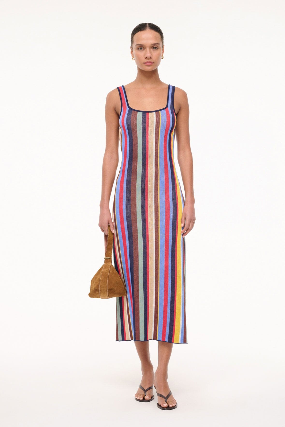 Square Neck Midi Dress with Bra-Friendly Straps | Katie Dress