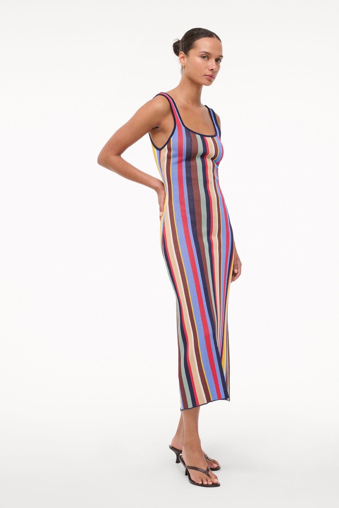 Square Neck Midi Dress with Bra-Friendly Straps | Katie Dress