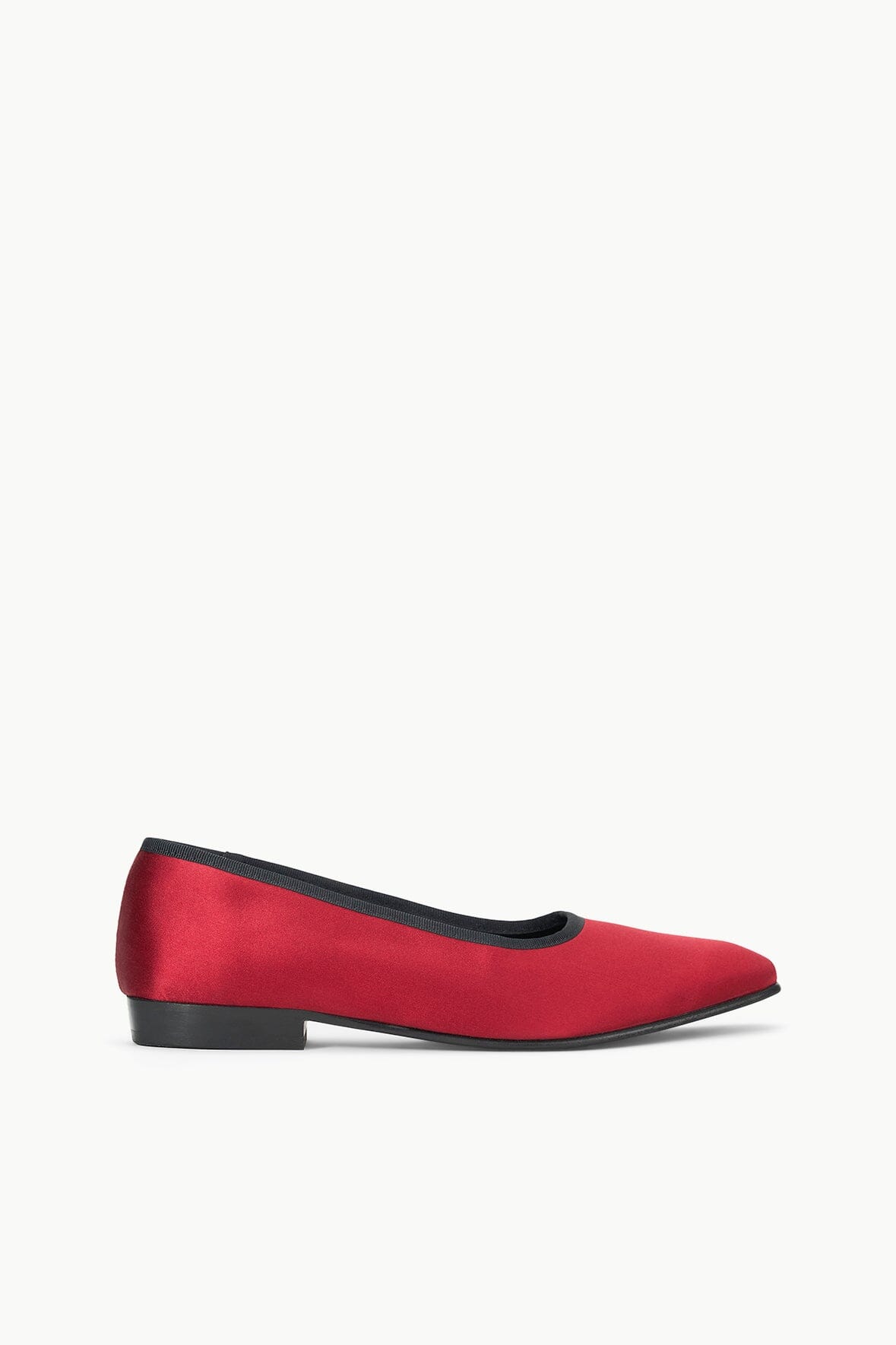 Satin Ballet Flats with Grosgrain Trim | Keith Rouge