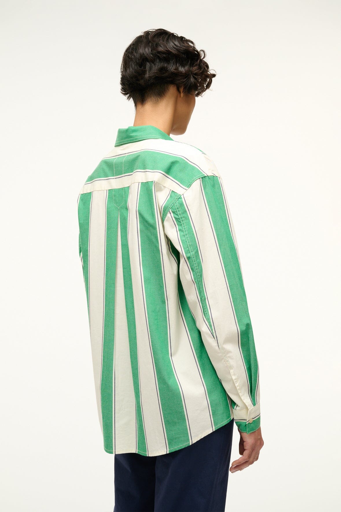 Relaxed Fit Cotton Poplin Shirt with High-Low Hem | Kelly Shirt