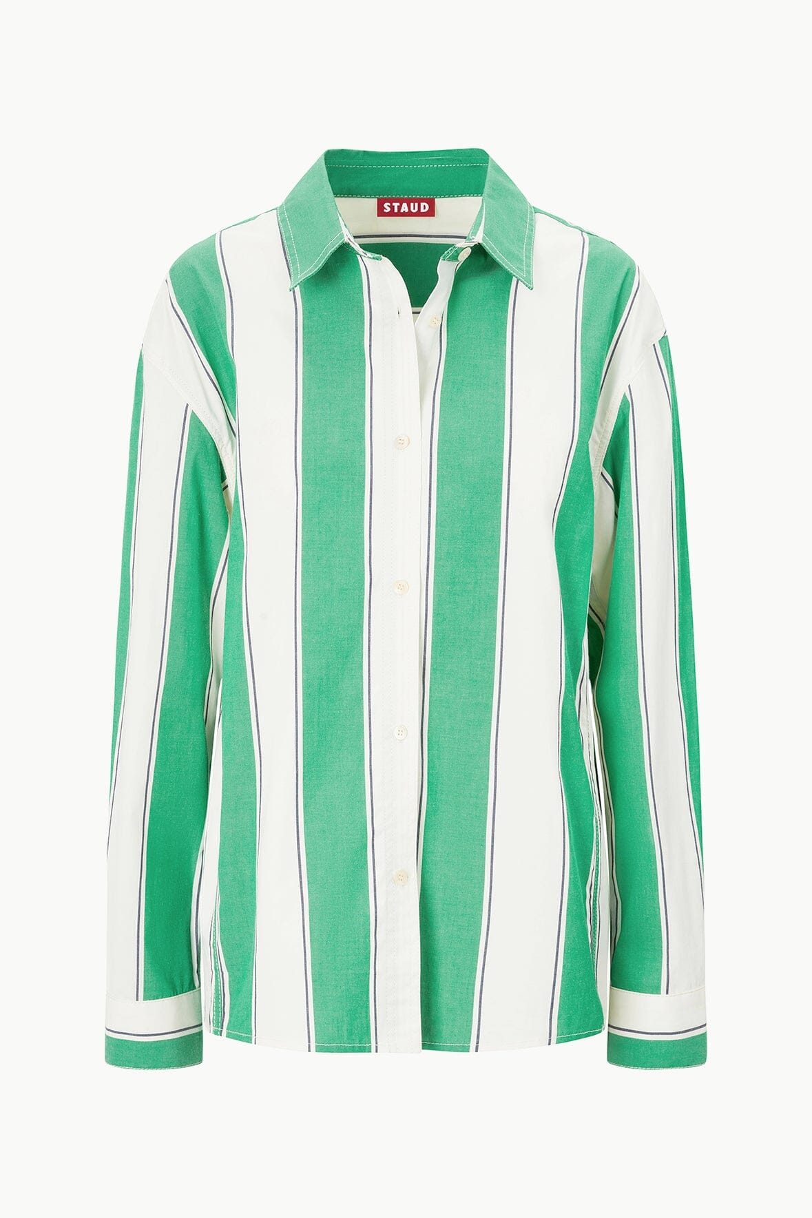 Relaxed Fit Cotton Poplin Shirt with High-Low Hem | Kelly Shirt
