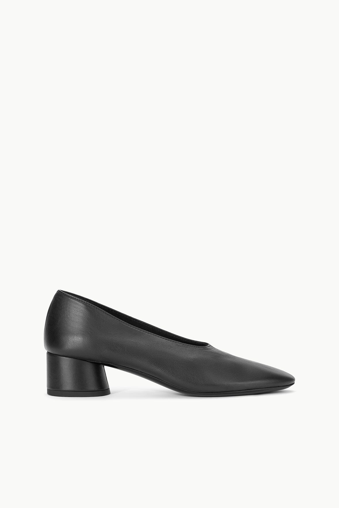 Soft Nappa Leather Alba Pump with Cylinder Heel | Black