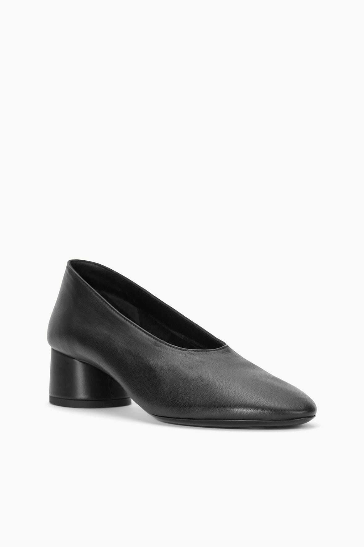 Soft Nappa Leather Alba Pump with Cylinder Heel | Black