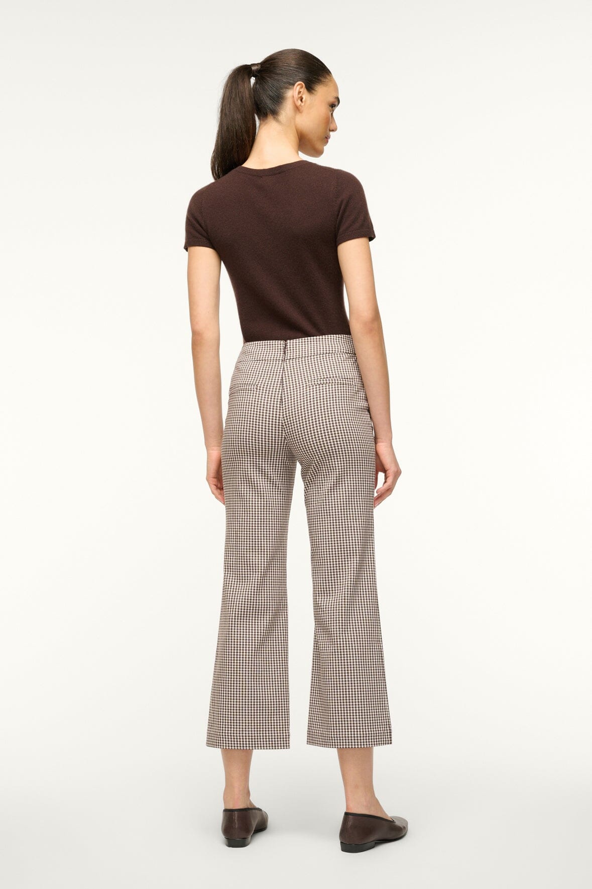 Stretch Suiting Ankle Pants with Back Zipper | Knack Pant Dark Chocolate