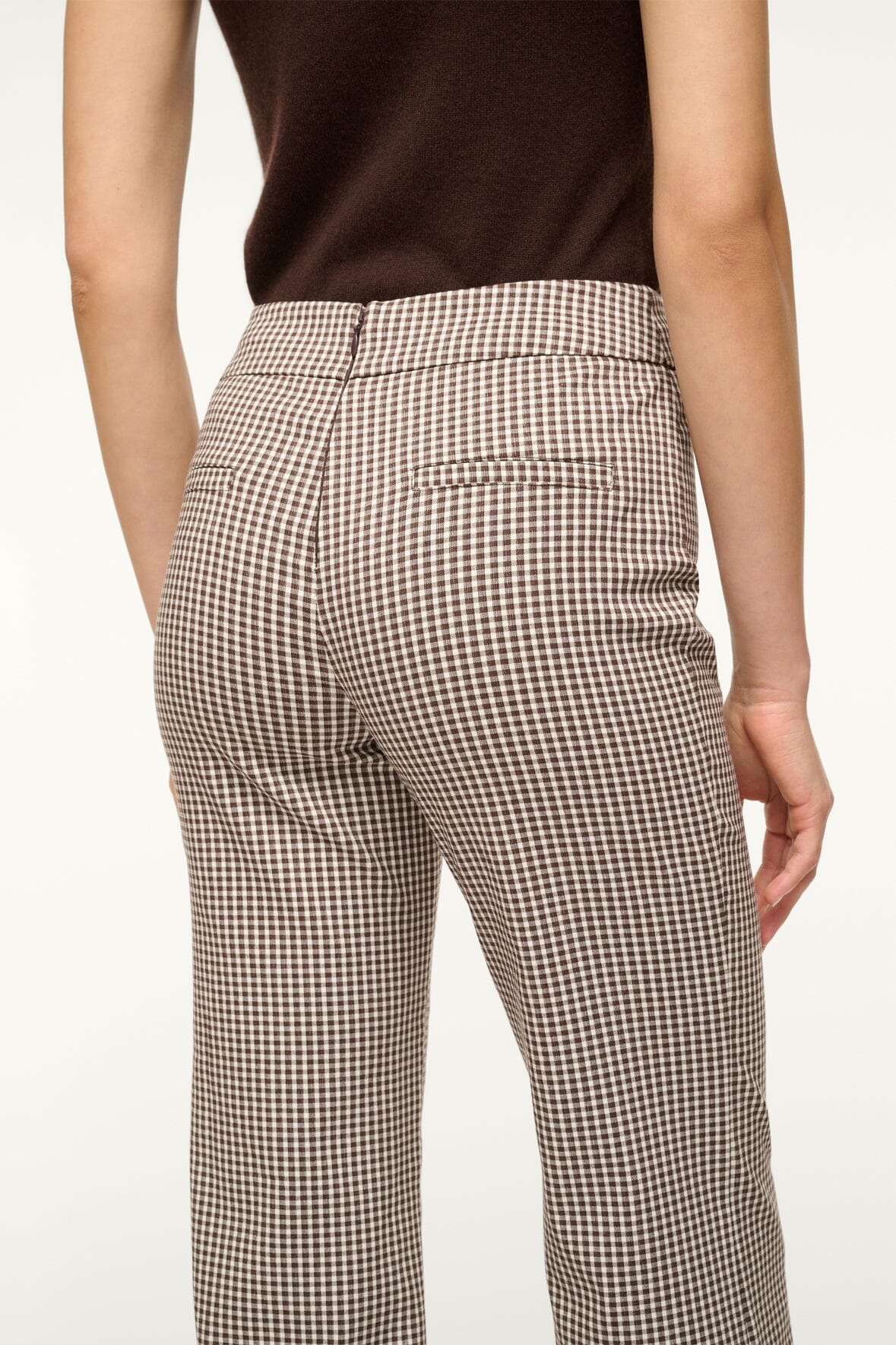 Stretch Suiting Ankle Pants with Back Zipper | Knack Pant Dark Chocolate