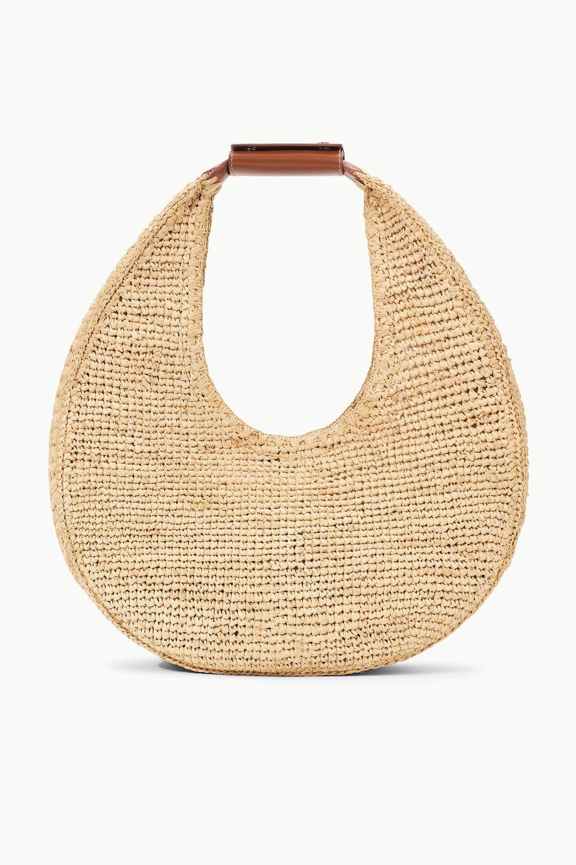 Large Raffia Moon Bag for Vacation | Hand-Woven Natural Tote