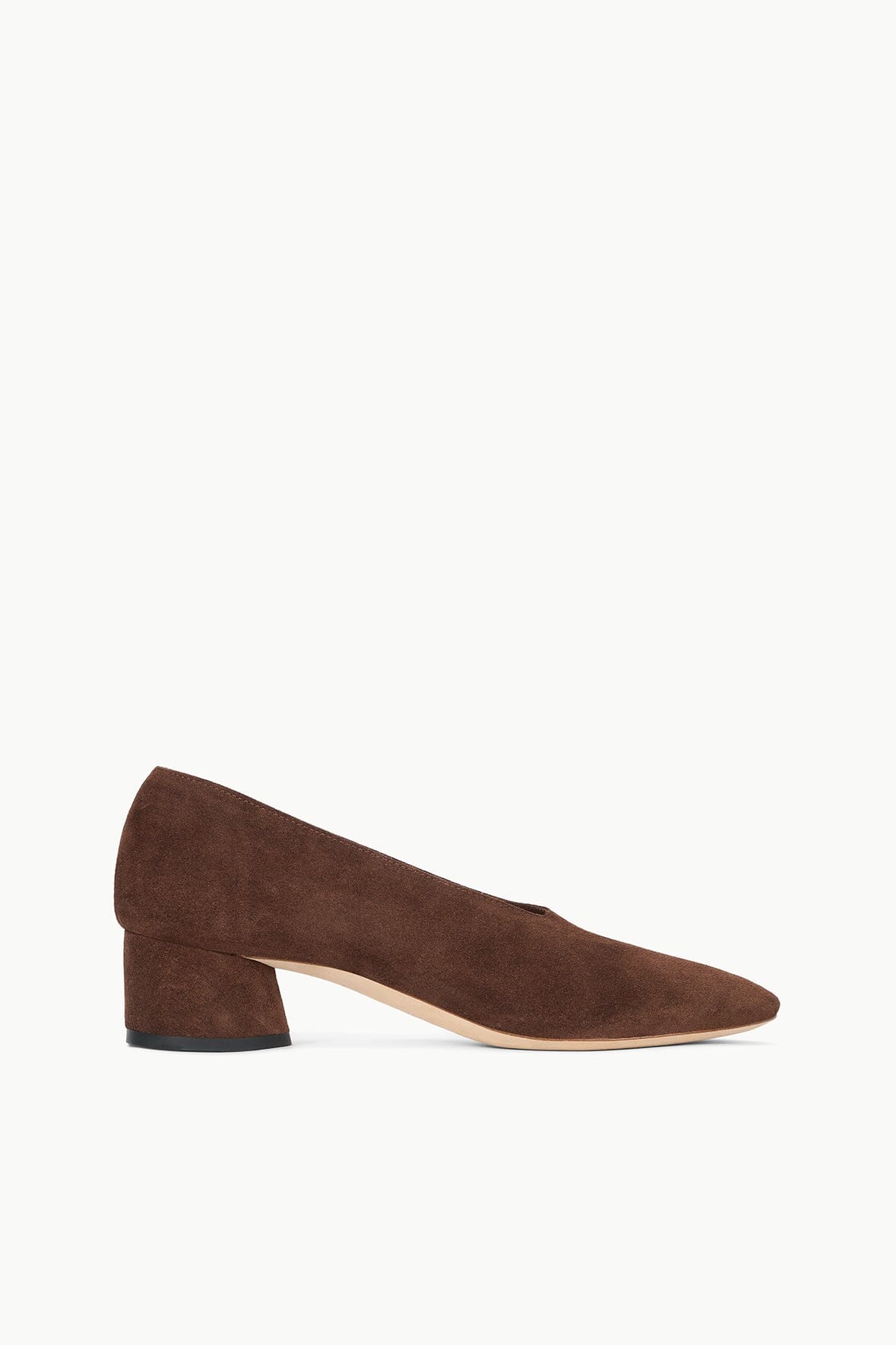 Mahogany Suede Alba Pump | Comfortable Cylinder Heel & Rounded Toe