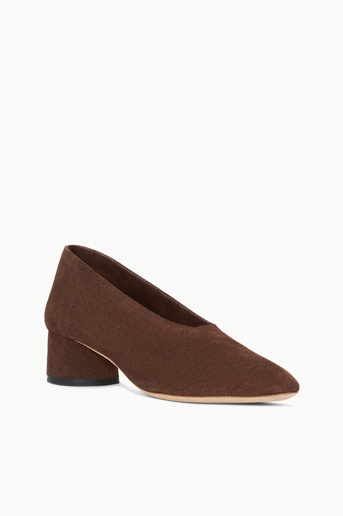 Mahogany Suede Alba Pump | Comfortable Cylinder Heel & Rounded Toe