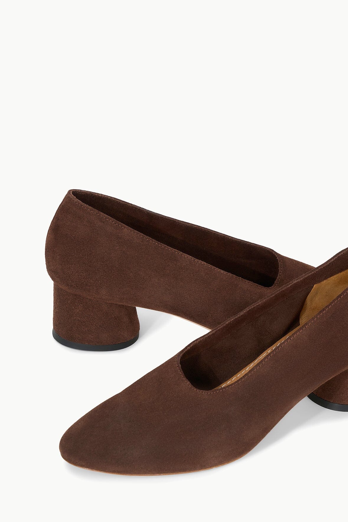 Mahogany Suede Alba Pump | Comfortable Cylinder Heel & Rounded Toe