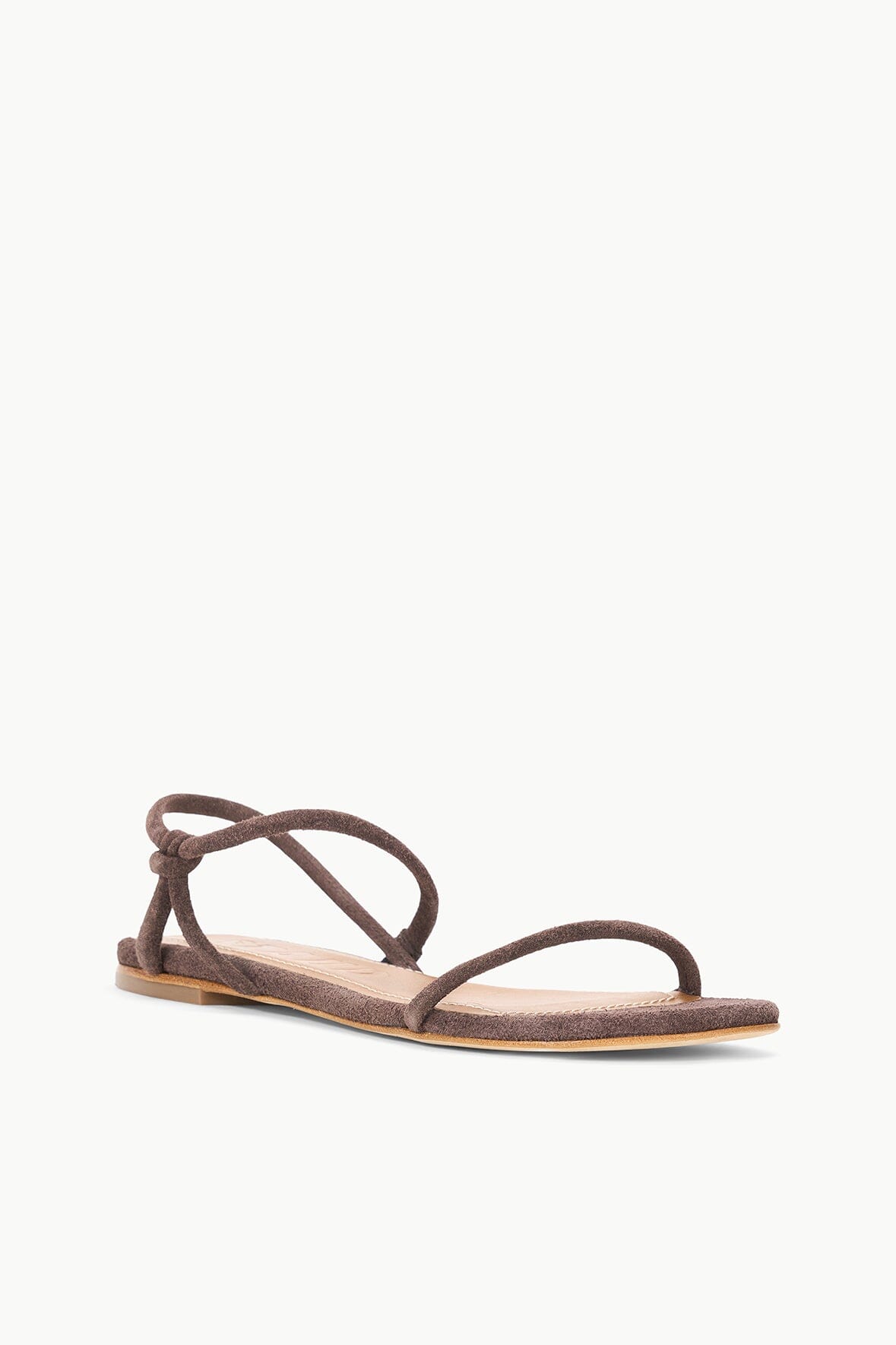 Laurel Suede Flat Sandal with Rounded Straps | Mahogany