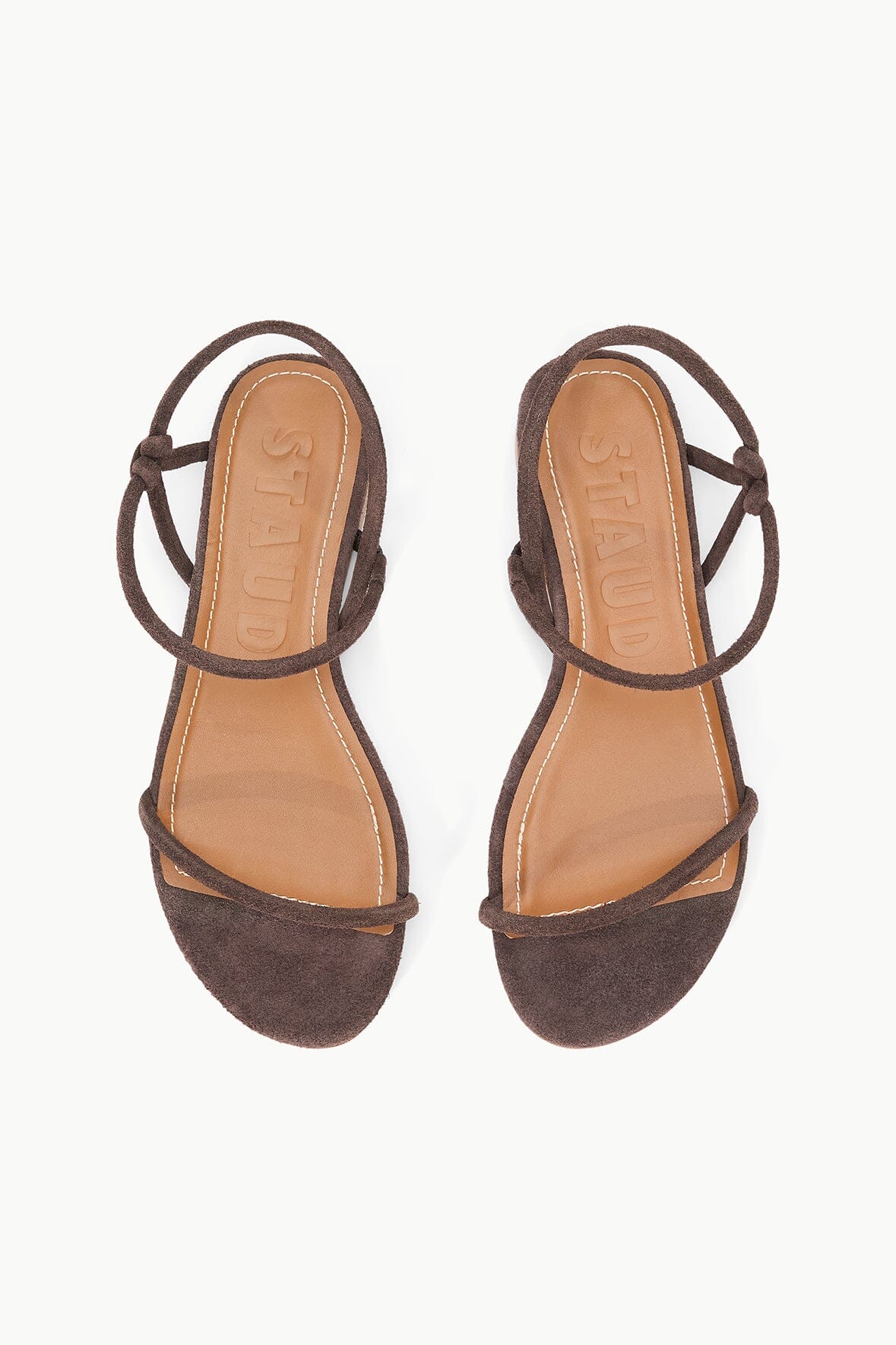 Laurel Suede Flat Sandal with Rounded Straps | Mahogany