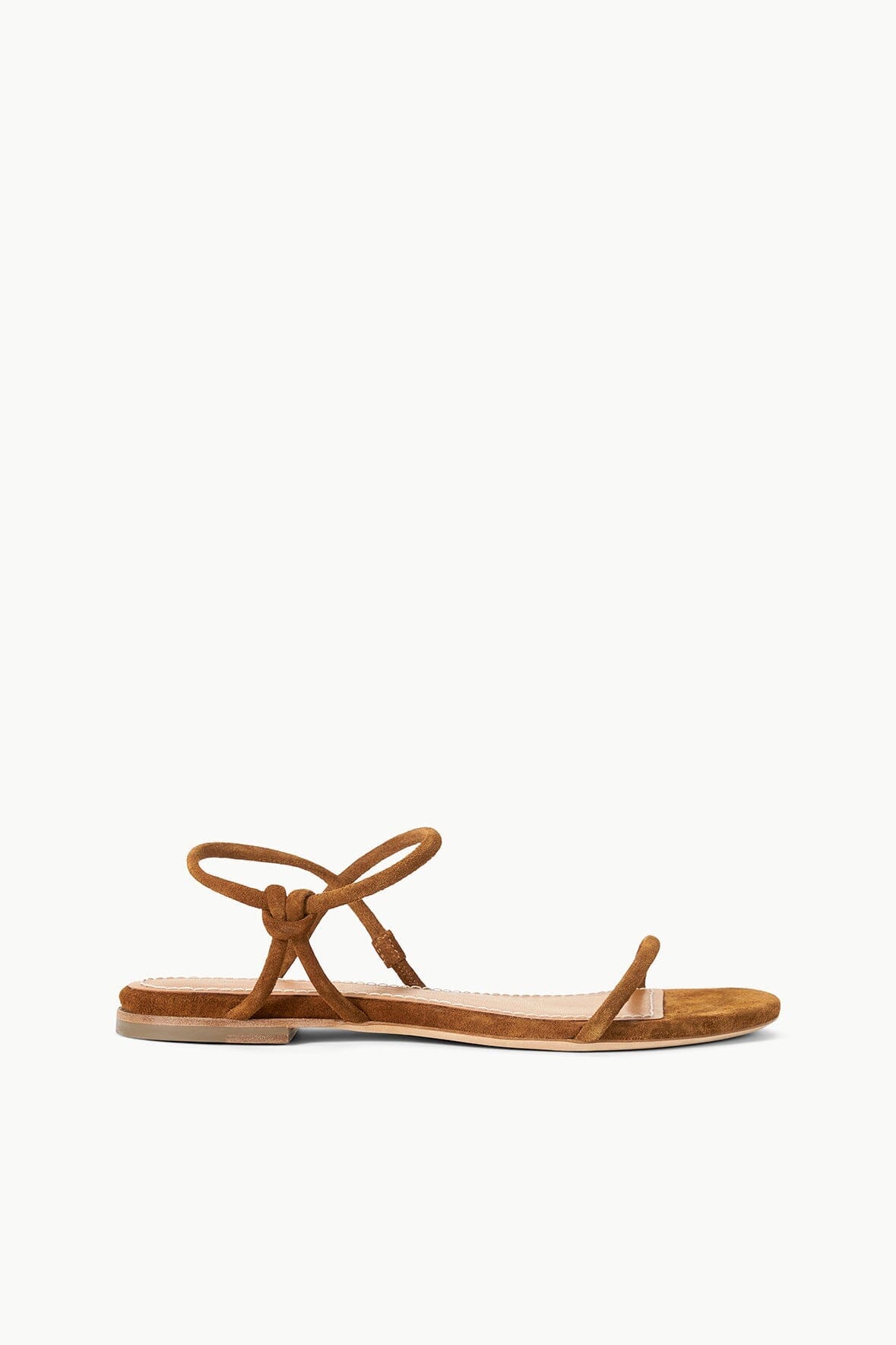 Tan Suede Flat Sandal with Leather Straps | Laurel Sandal