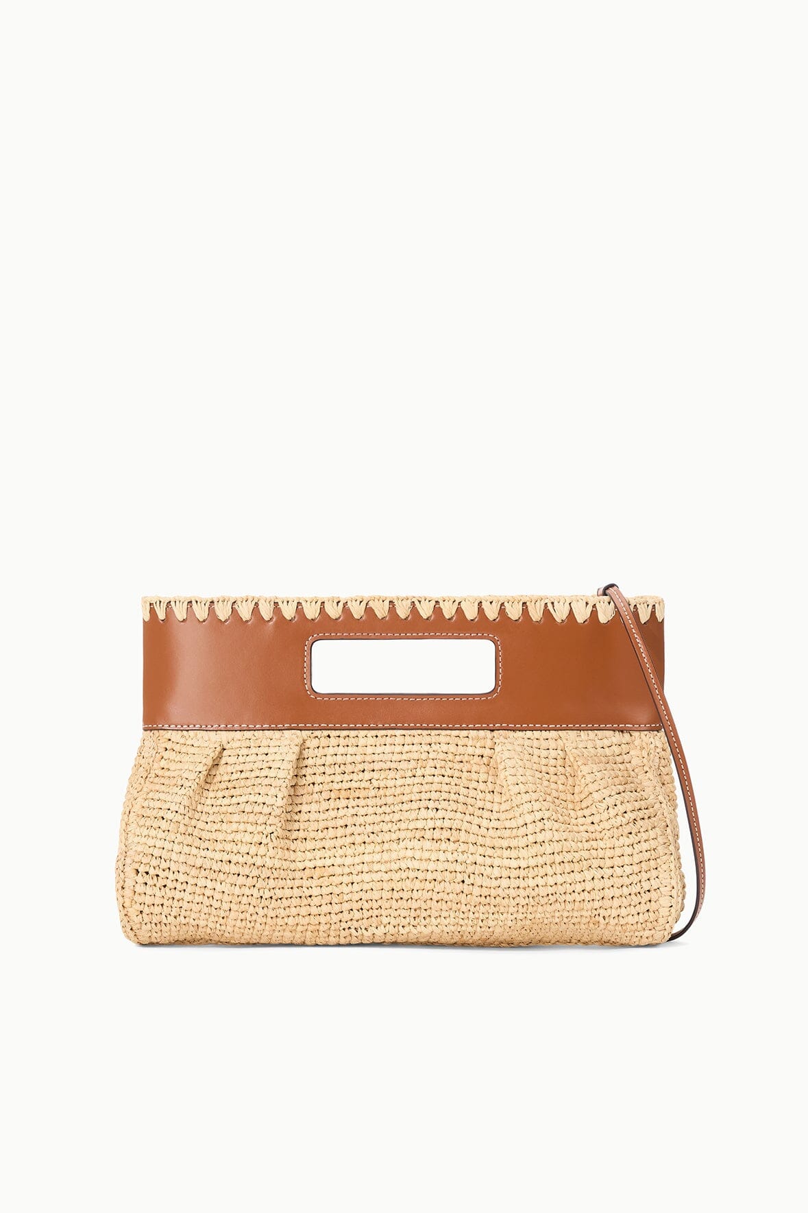 Convertible Raffia Clutch with Shoulder Strap | Lena Natural Tan
