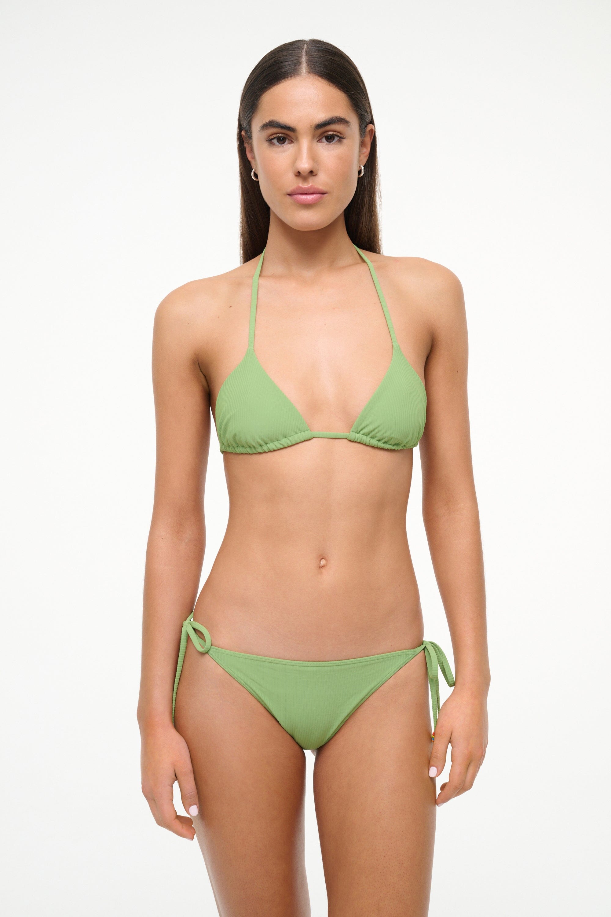 Leaf Lido String Bikini Top with Bead Detailing | Halter Neck