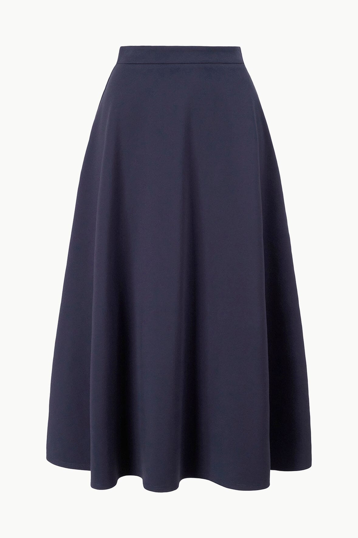 High Rise Midi Skirt with Hidden Zipper | Lighthouse Navy