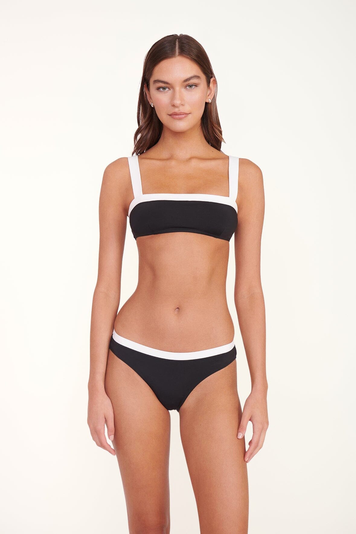 Square Neck Bikini Top for Women | Liv Black & White