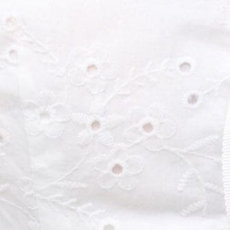 White Cotton Eyelet Top with Corset Seaming & Lace Trim | Lou Top