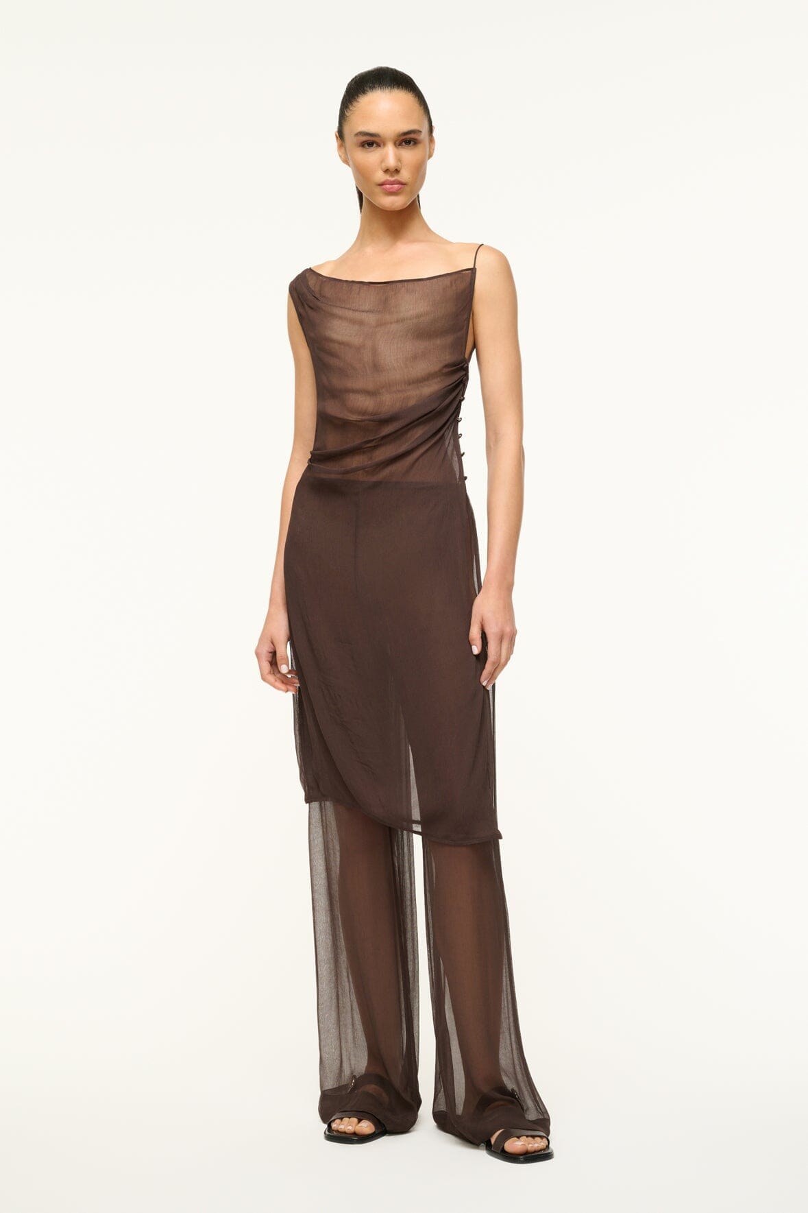 Crinkle Chiffon Pull-On Pants for Women | LUKE PANT