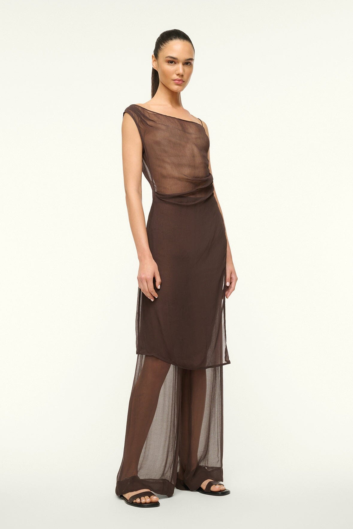 Crinkle Chiffon Pull-On Pants for Women | LUKE PANT