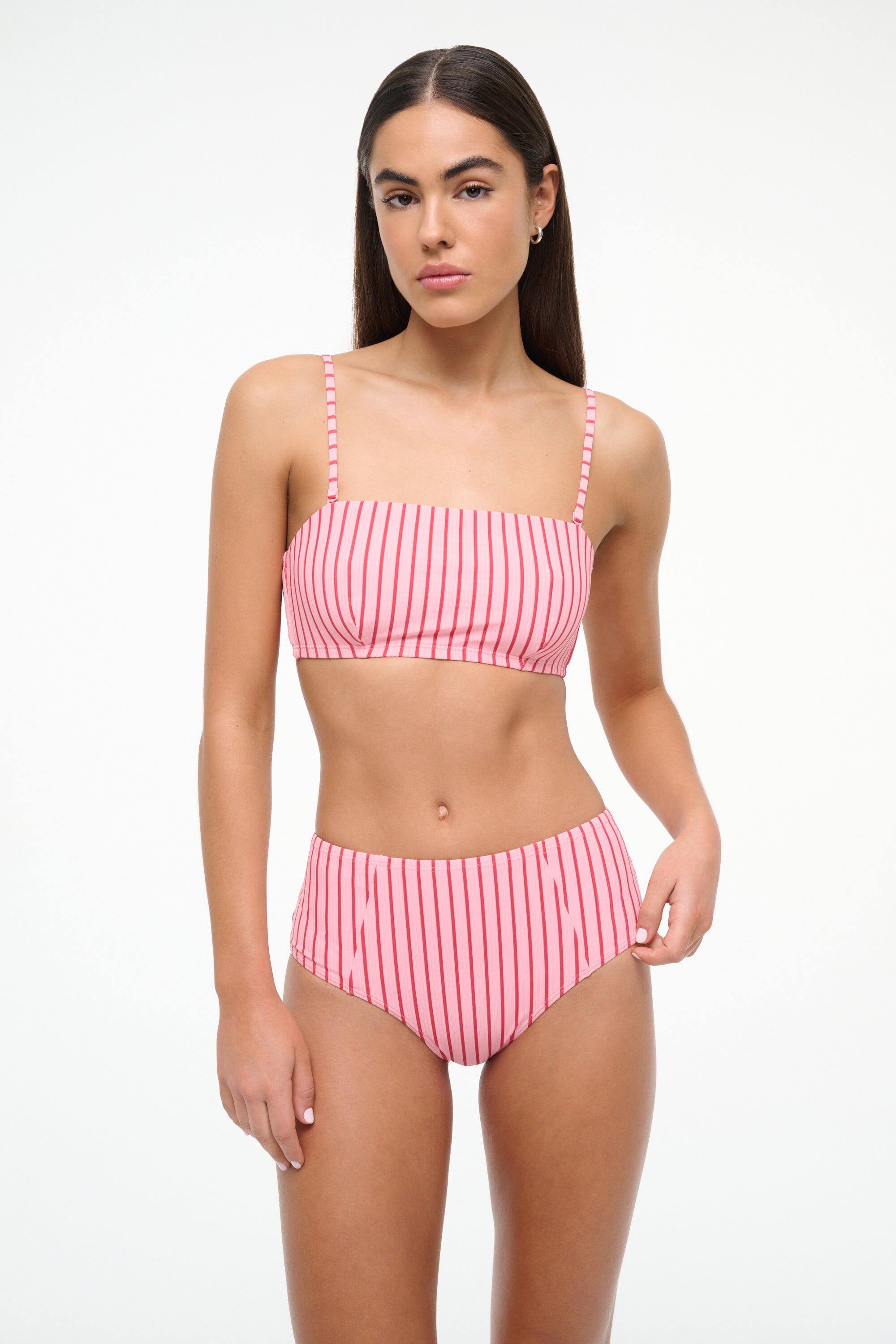 Bandeau Bikini Top with Removable Straps | Lulu Montauk Stripe