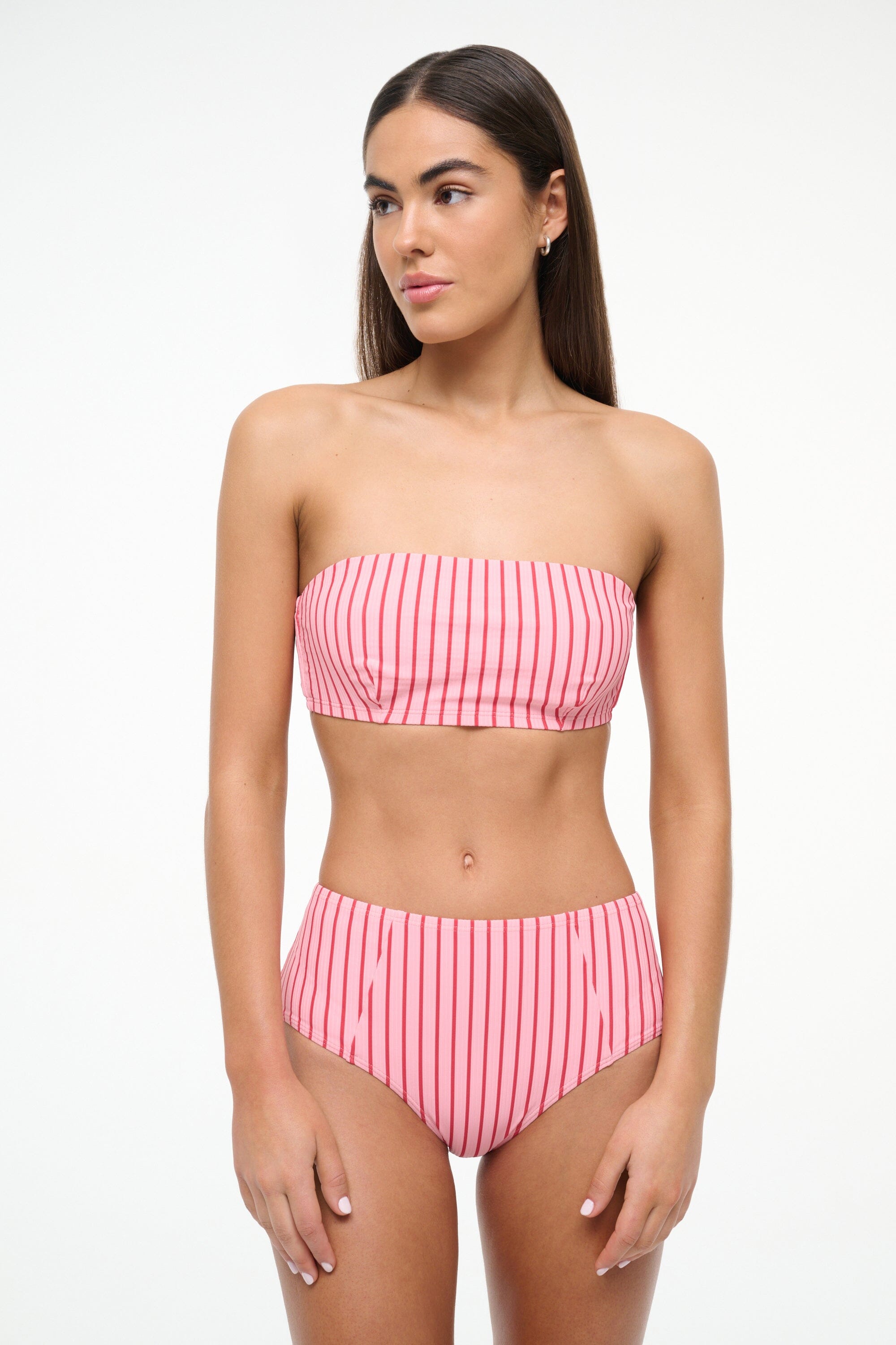 Bandeau Bikini Top with Removable Straps | Lulu Montauk Stripe
