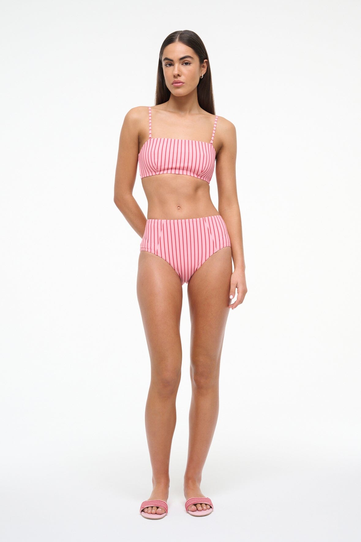 Bandeau Bikini Top with Removable Straps | Lulu Montauk Stripe