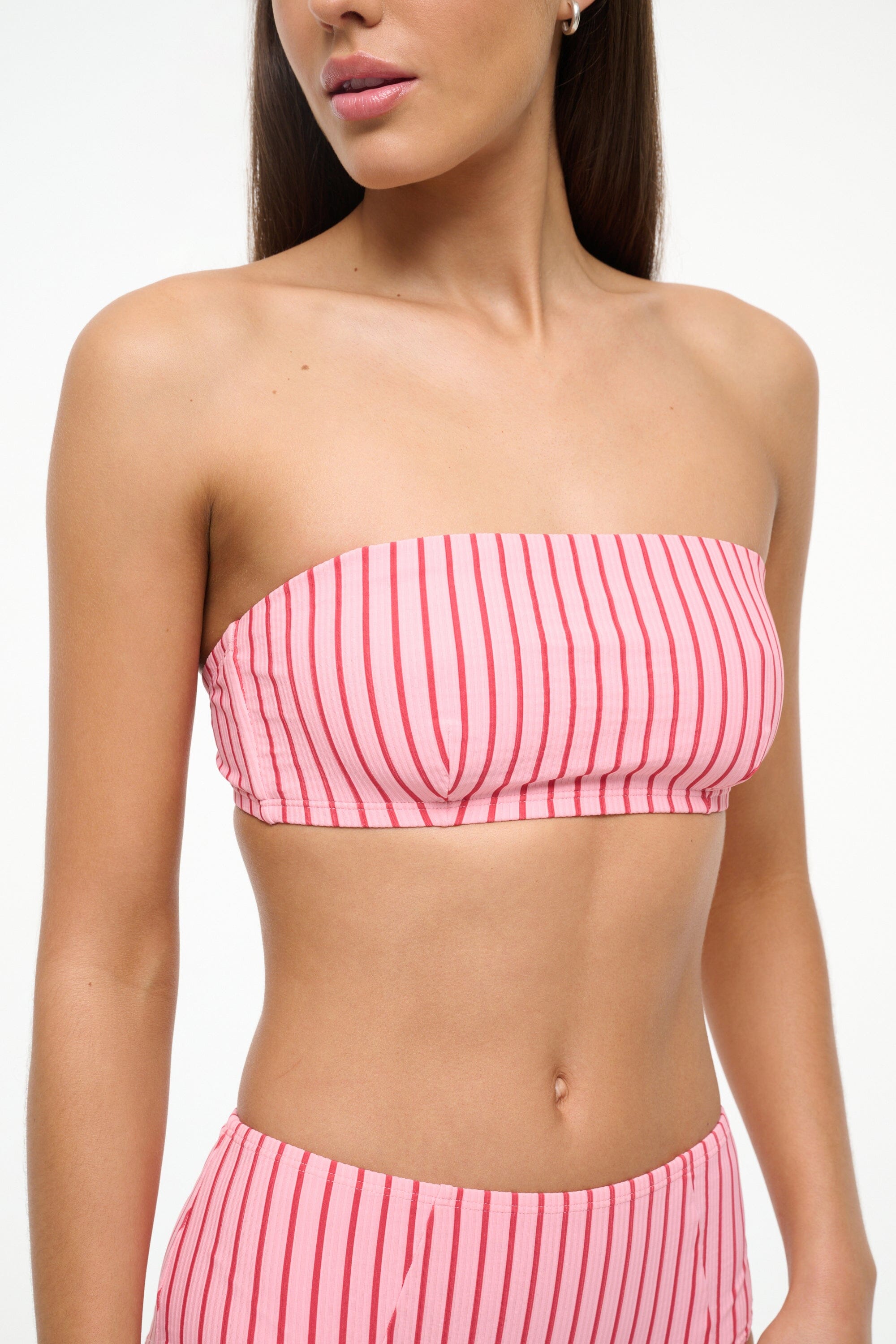 Bandeau Bikini Top with Removable Straps | Lulu Montauk Stripe