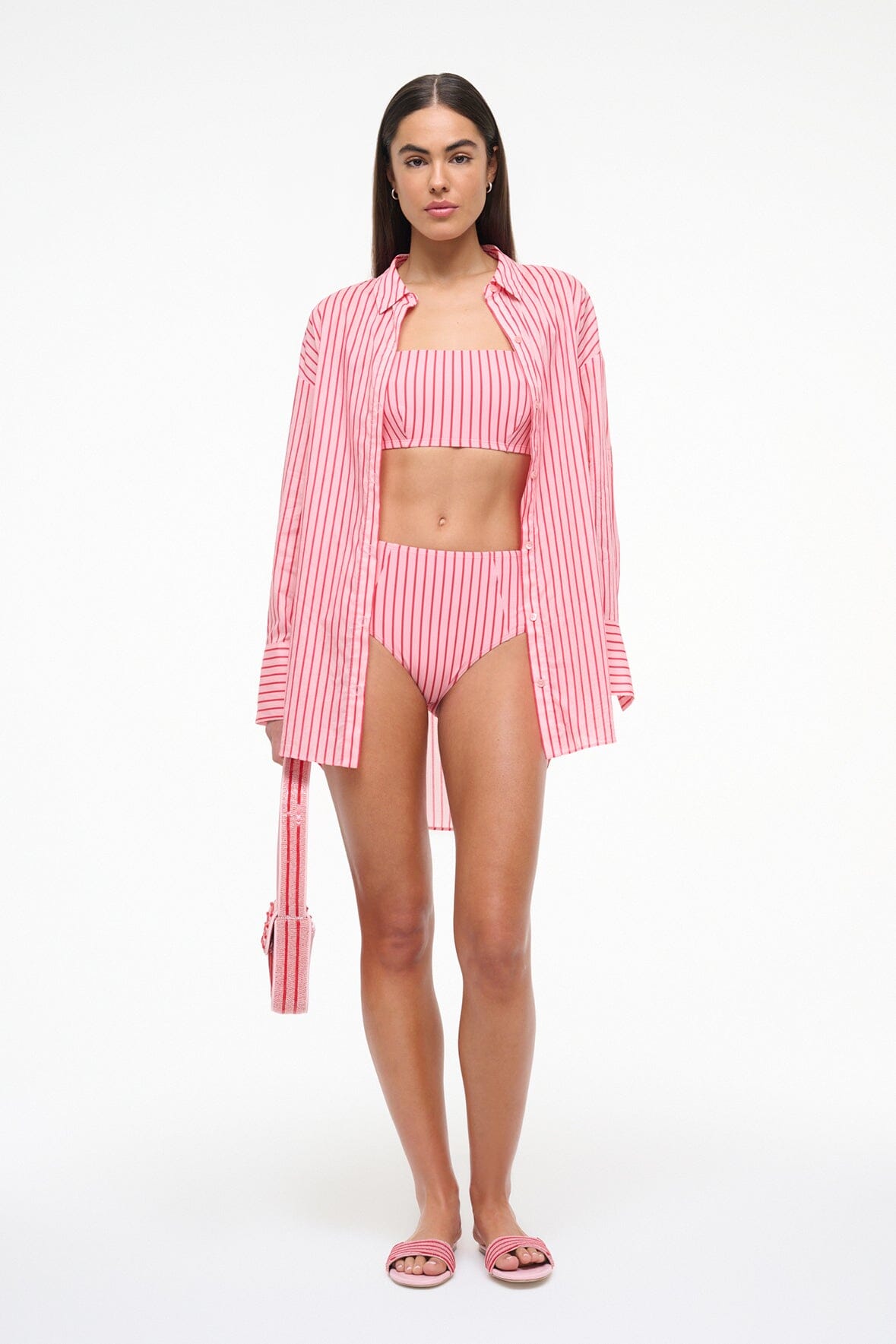 Bandeau Bikini Top with Removable Straps | Lulu Montauk Stripe