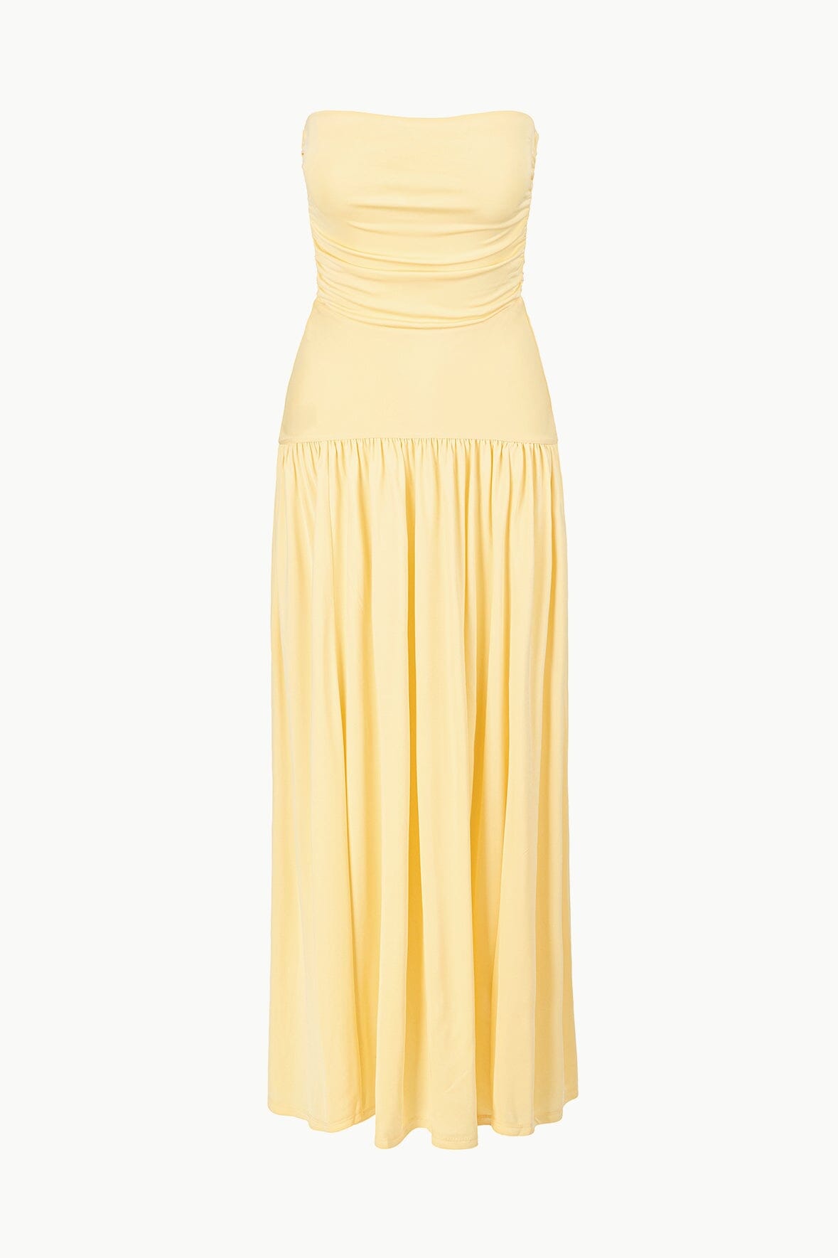 Strapless Maxi Dress with Shirred Bodice & Back Zipper | Mariana