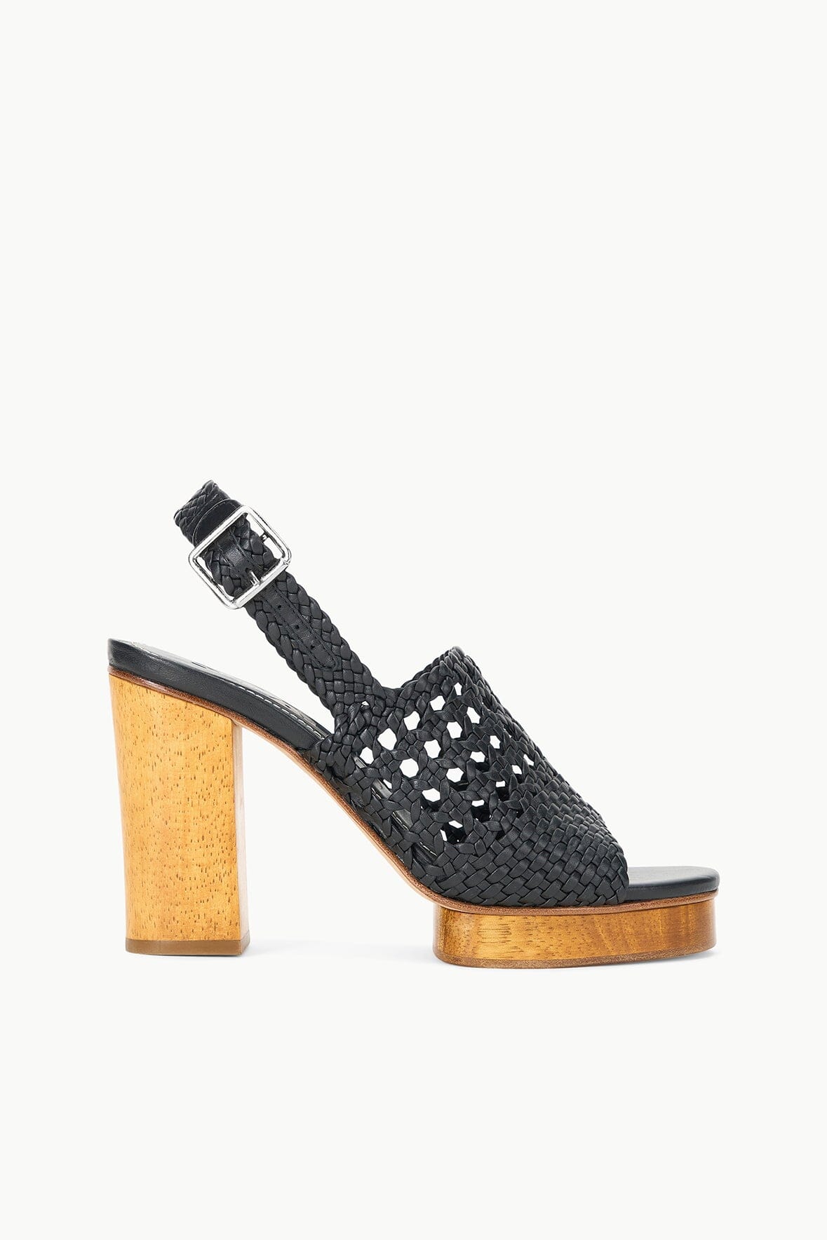 Wooden Sole Block Heel Sandals with Adjustable Ankle Strap | Martina Platform