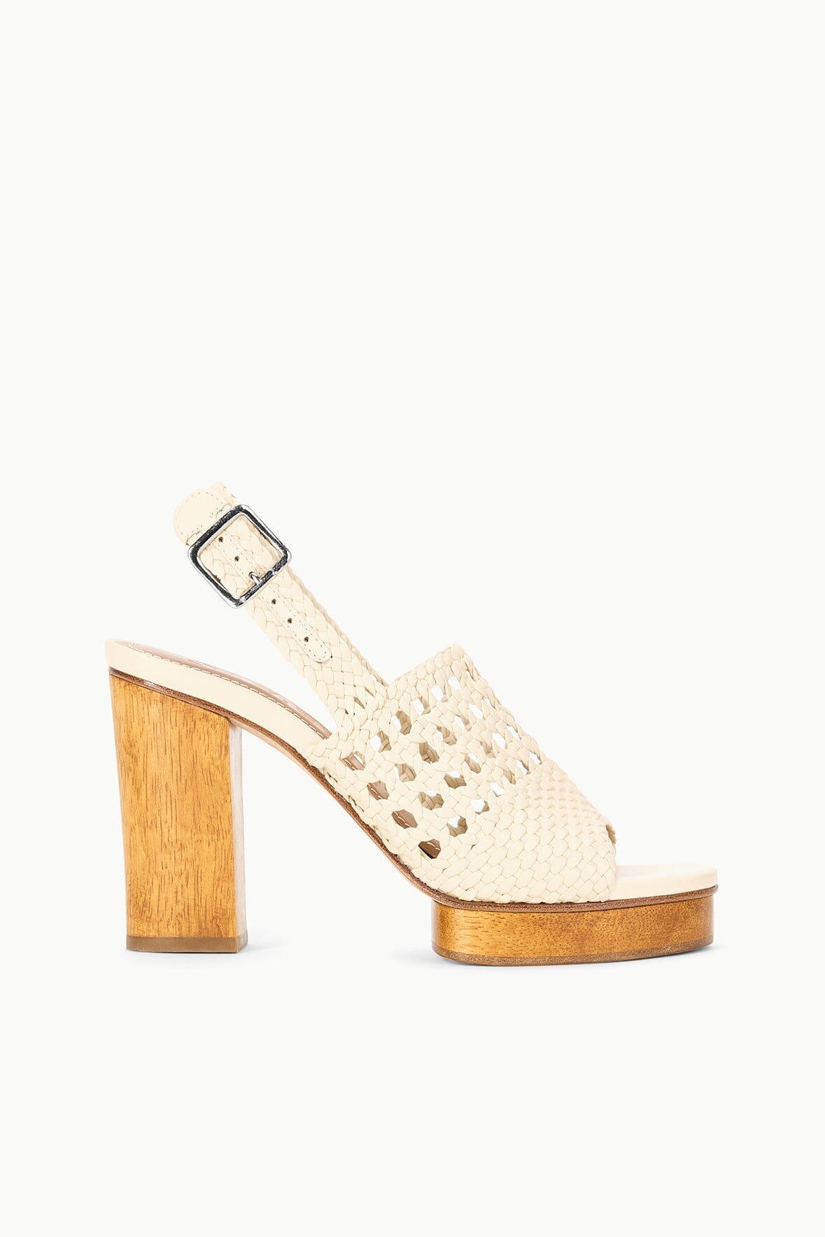 Wooden Sole Block Heel Sandals with Adjustable Ankle Strap | Martina Platform