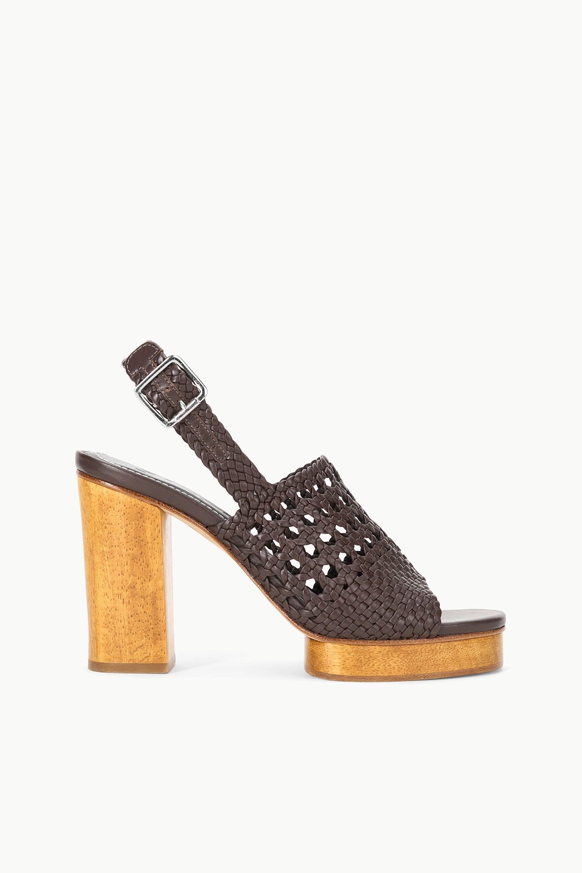 Wooden Sole Block Heel Sandals with Adjustable Ankle Strap | Martina Platform