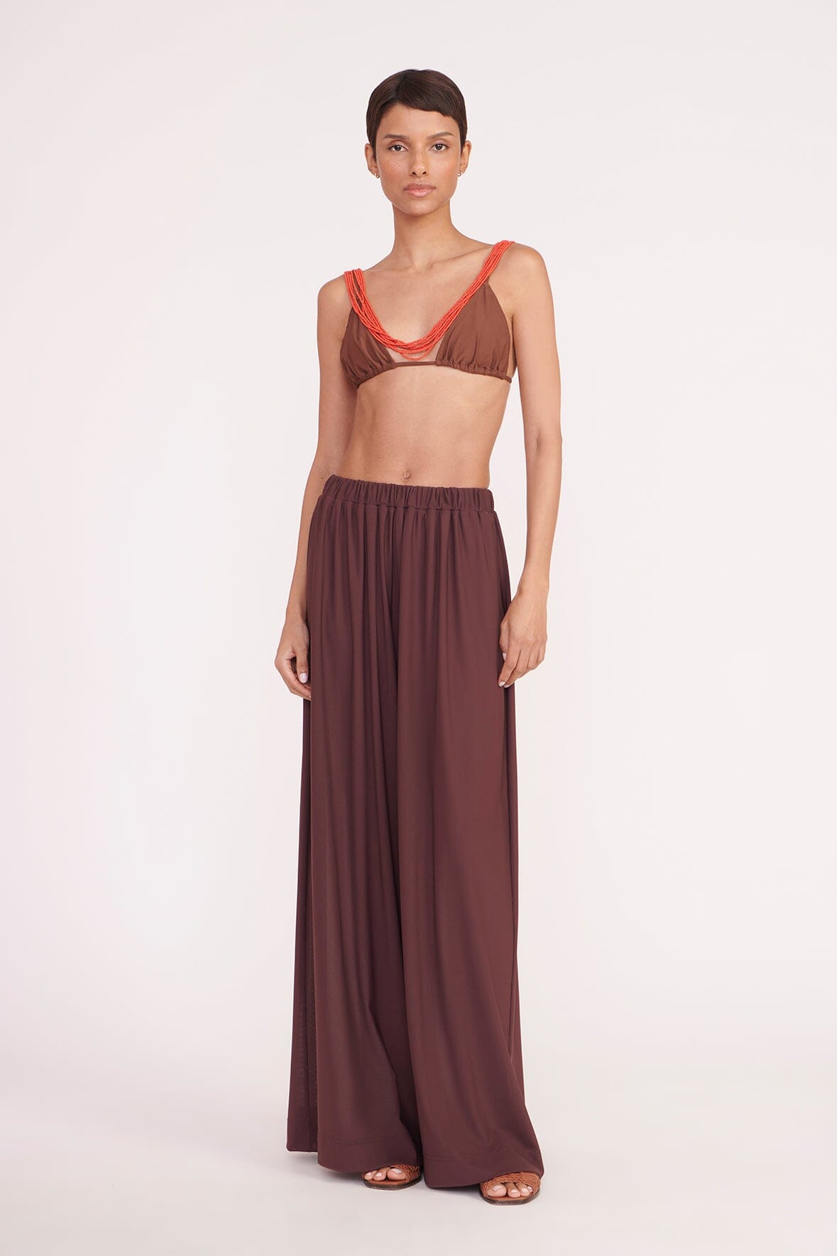 Flowy Swim Coverup Pants with Elastic Waist | Marza