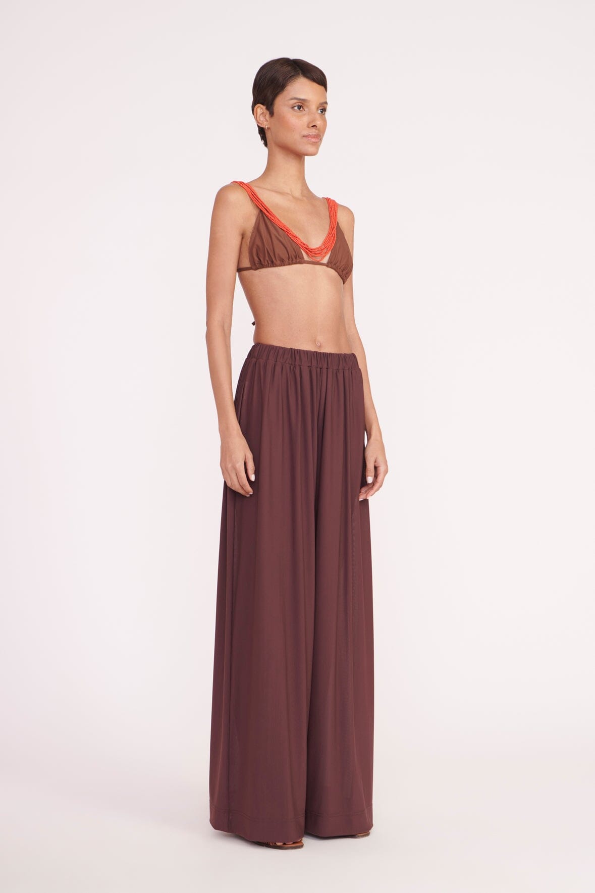 Flowy Swim Coverup Pants with Elastic Waist | Marza