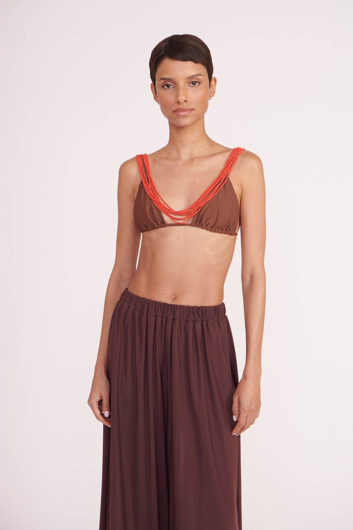 Flowy Swim Coverup Pants with Elastic Waist | Marza